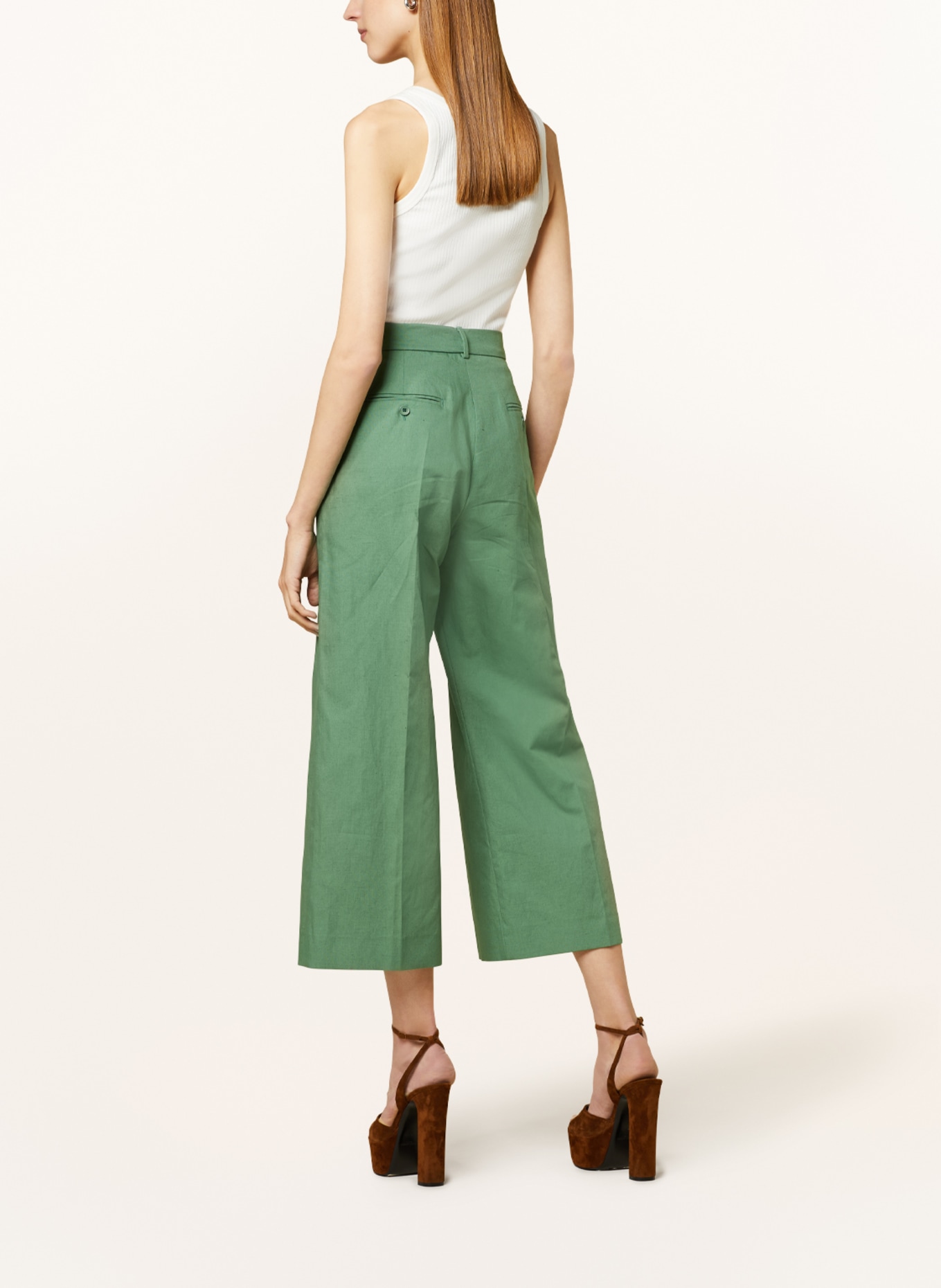 WEEKEND MaxMara 7/8 trousers ZIRCONE, Color: GREEN (Image 3)