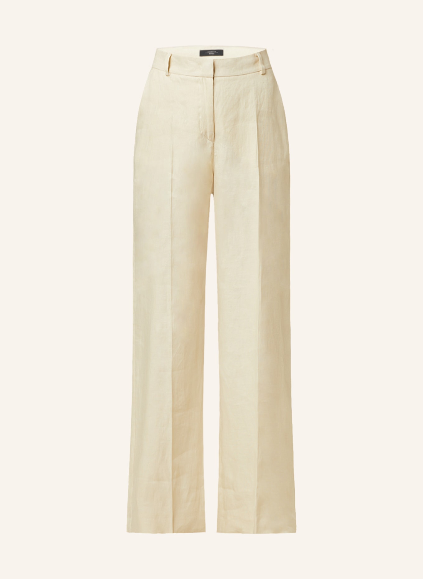 WEEKEND MaxMara Spodnie z lnu MALIZIA, Kolor: ECRU (Obrazek 1)