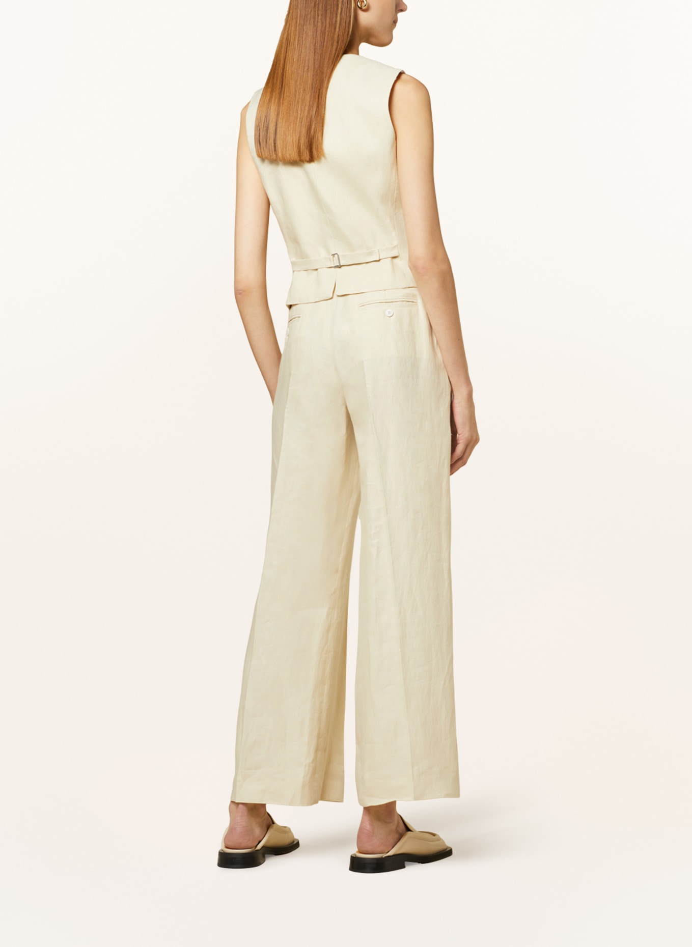 パンツ Weekend Cream Linen Malizia Pant WEEKEND Max Mara Linen trousers MALIZIA in ecru