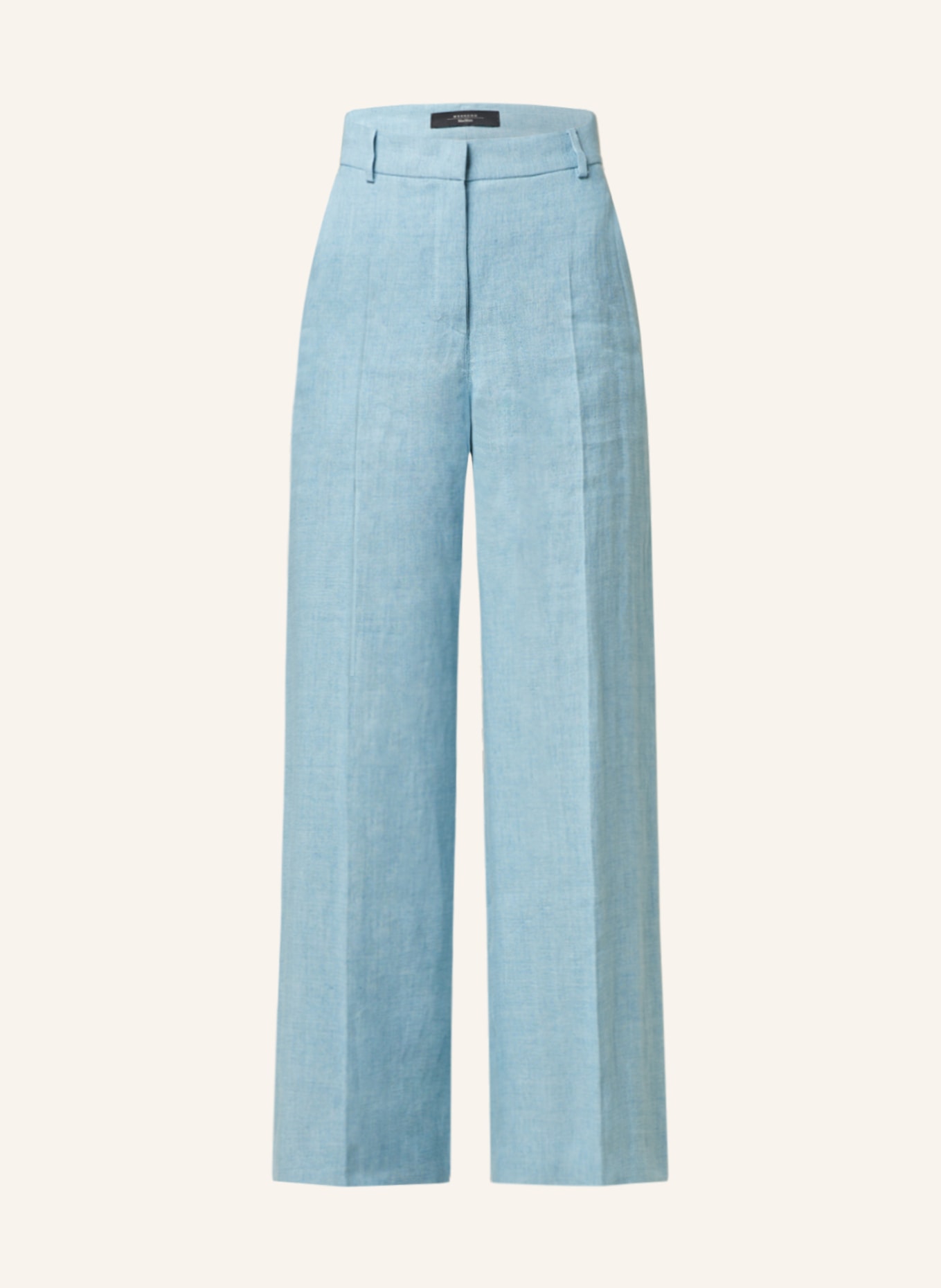 WEEKEND MaxMara Linen trousers MALIZIA, Color: LIGHT BLUE (Image 1)