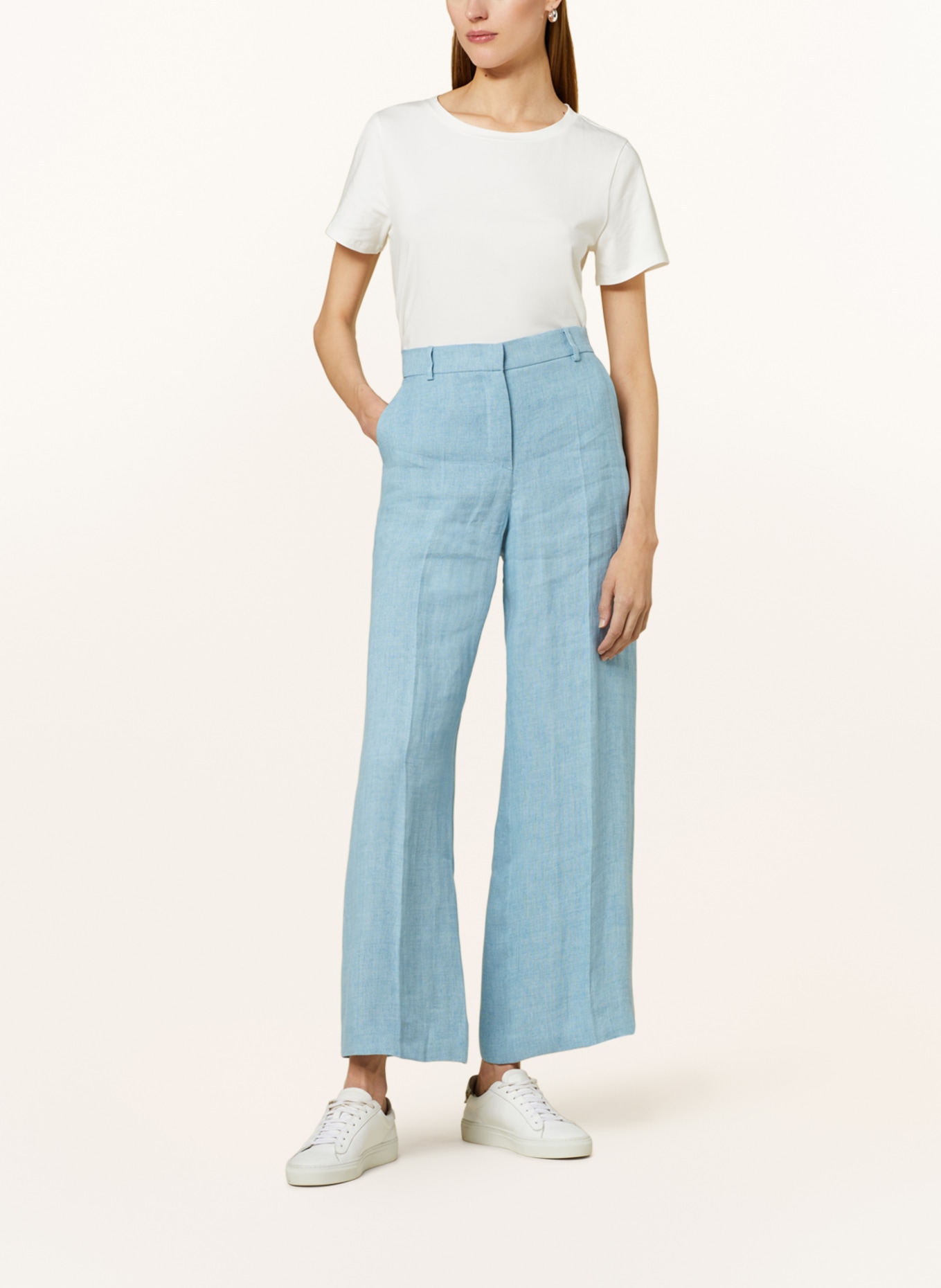 WEEKEND MaxMara Linen trousers MALIZIA, Color: LIGHT BLUE (Image 2)