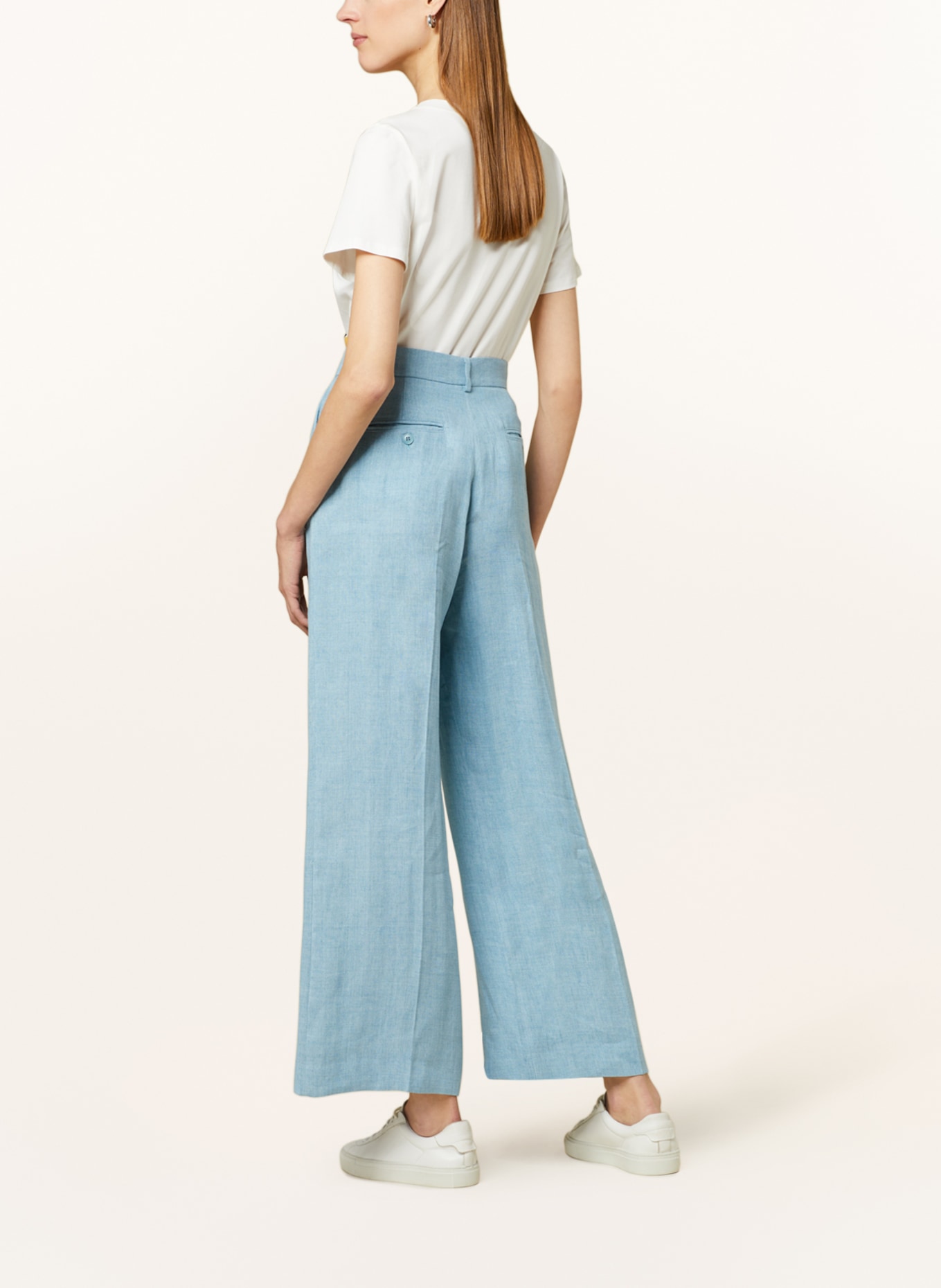 WEEKEND MaxMara Linen trousers MALIZIA, Color: LIGHT BLUE (Image 3)