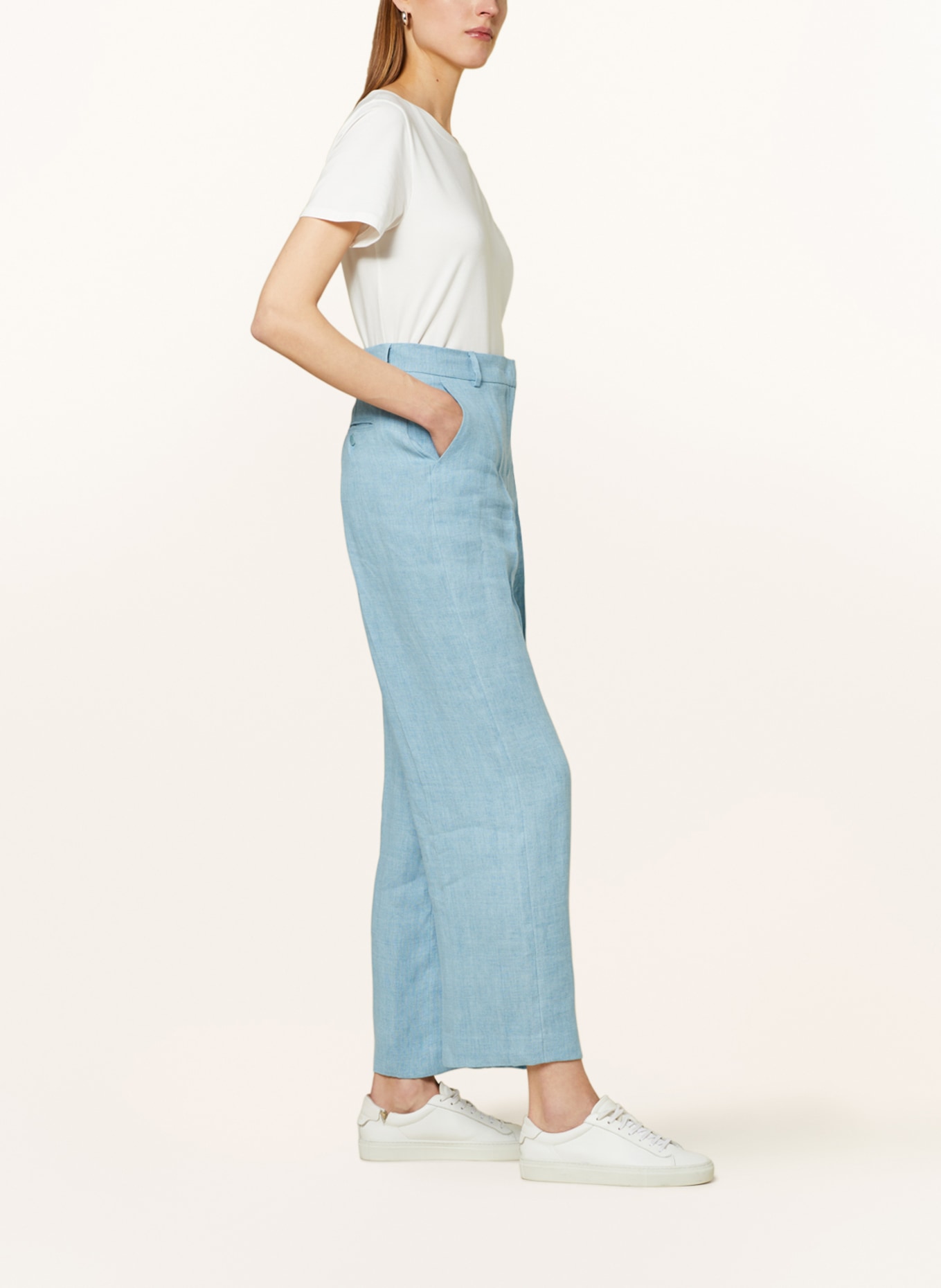 WEEKEND MaxMara Linen trousers MALIZIA, Color: LIGHT BLUE (Image 4)