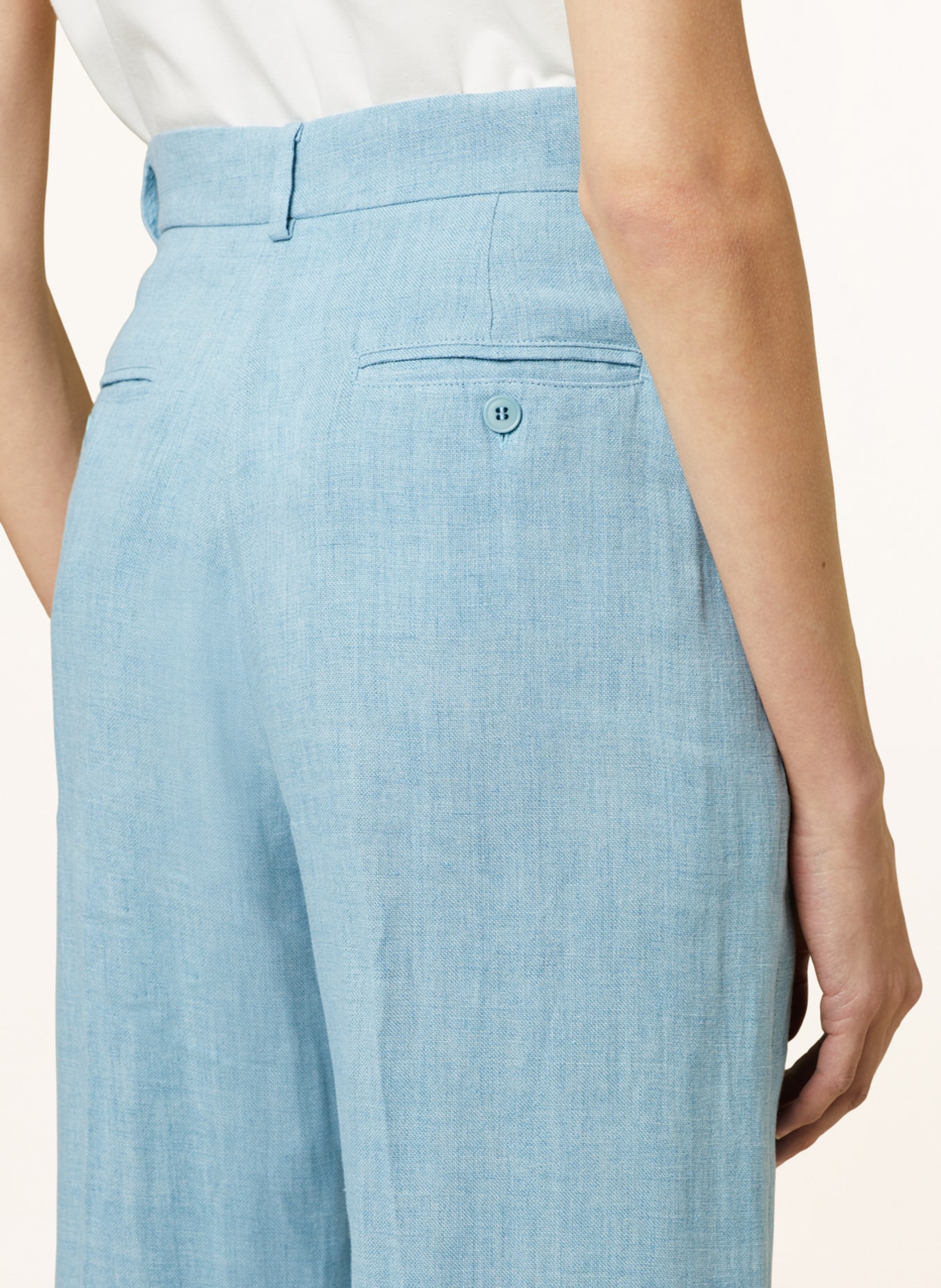 WEEKEND MaxMara Linen trousers MALIZIA, Color: LIGHT BLUE (Image 6)