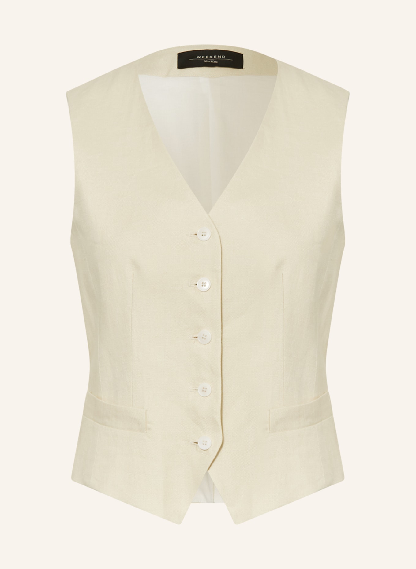 WEEKEND MaxMara Linen vest PACCHE, Color: BEIGE (Image 1)