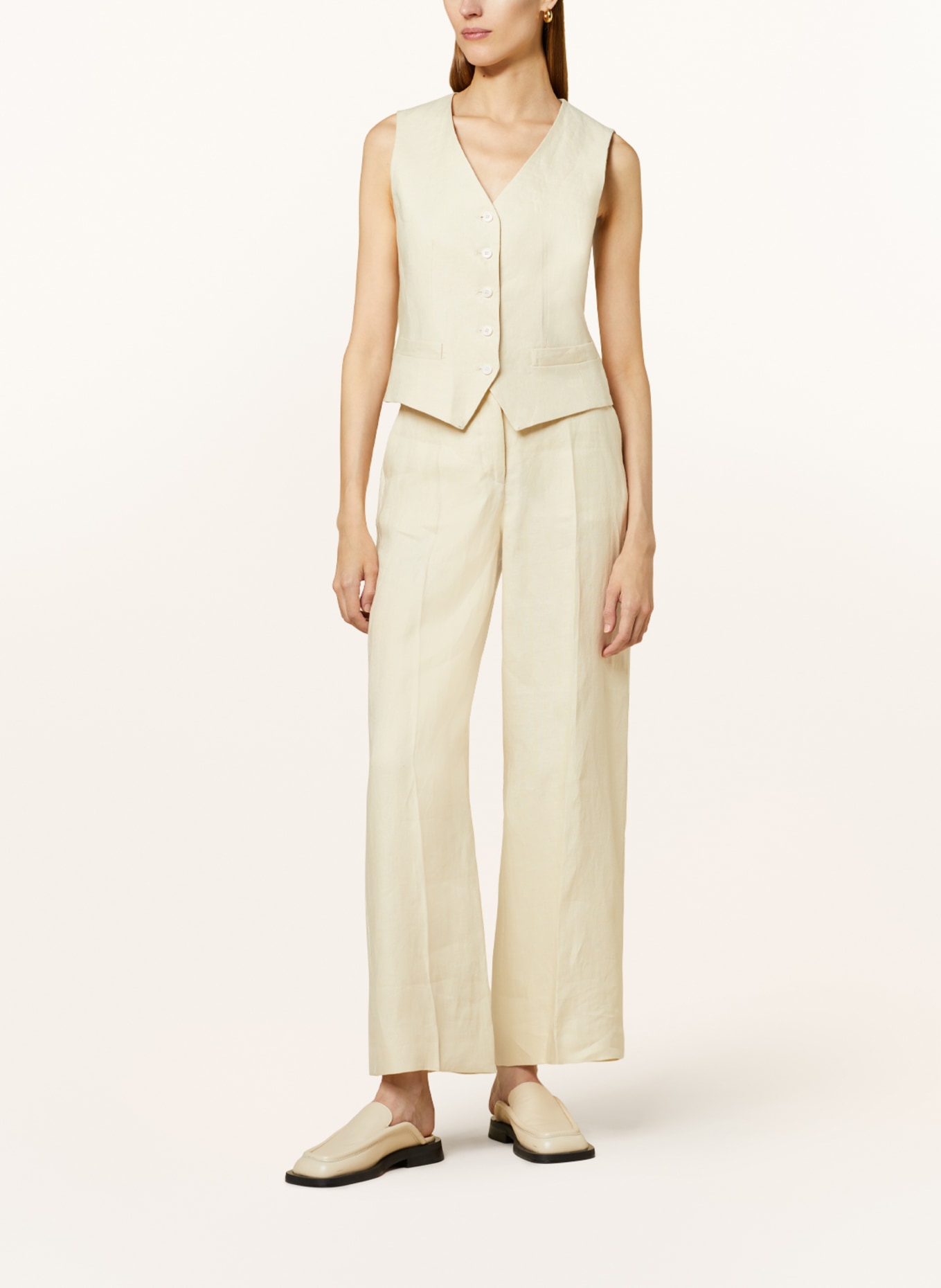 WEEKEND MaxMara Linen vest PACCHE, Color: BEIGE (Image 2)