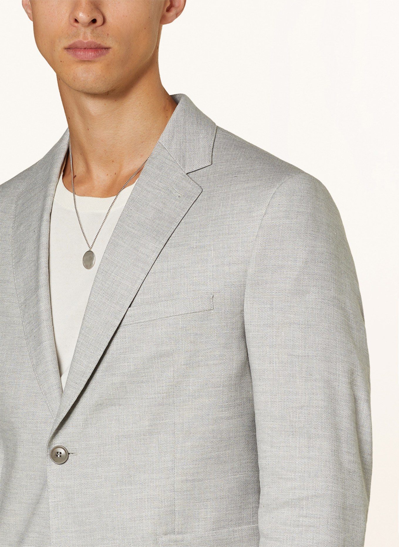 DRYKORN Tailored jacket CARLES regular fit with linen, Color: LIGHT GRAY (Image 5)