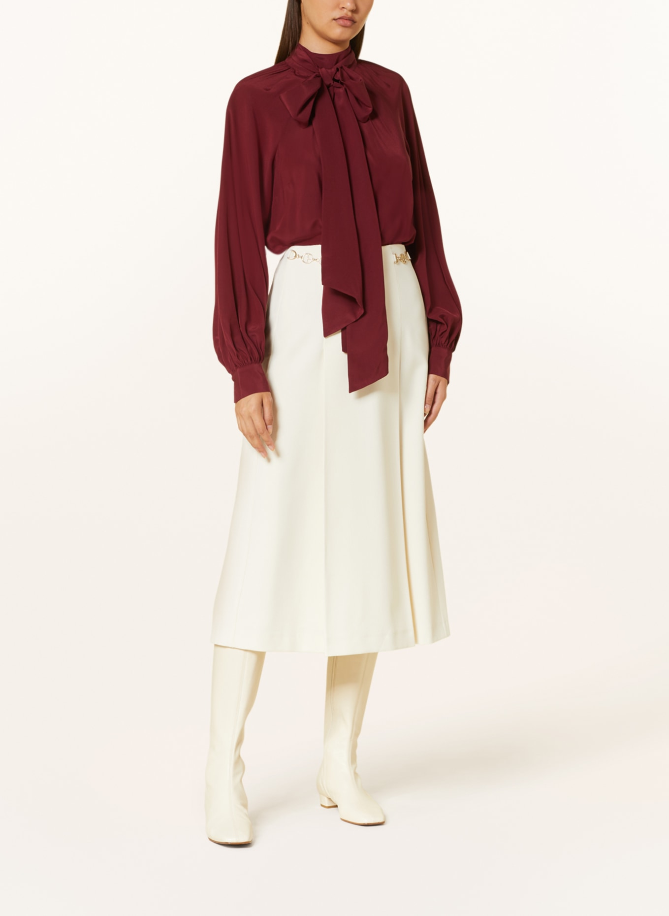 TED BAKER Bow-tie blouse ROBBIEY made of silk, Color: DARK RED (Image 2)