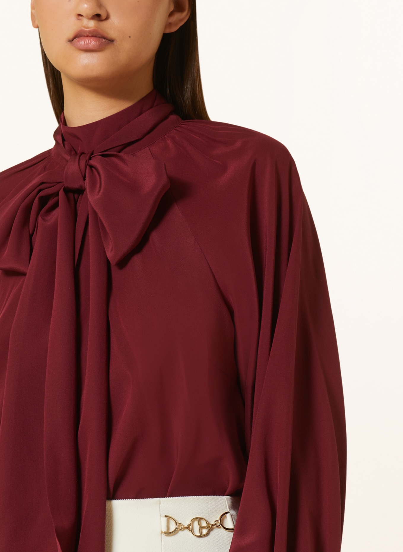 TED BAKER Bow-tie blouse ROBBIEY made of silk, Color: DARK RED (Image 4)