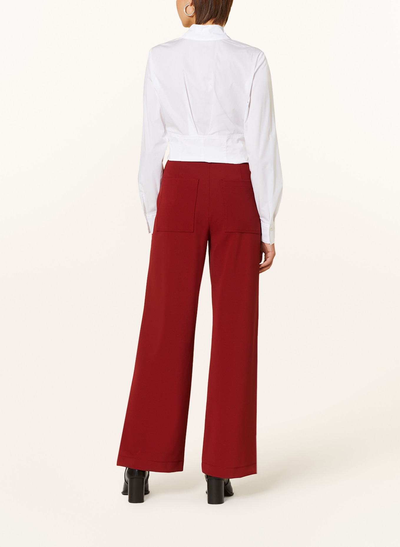 VANILIA Trousers, Color: DARK RED (Image 3)