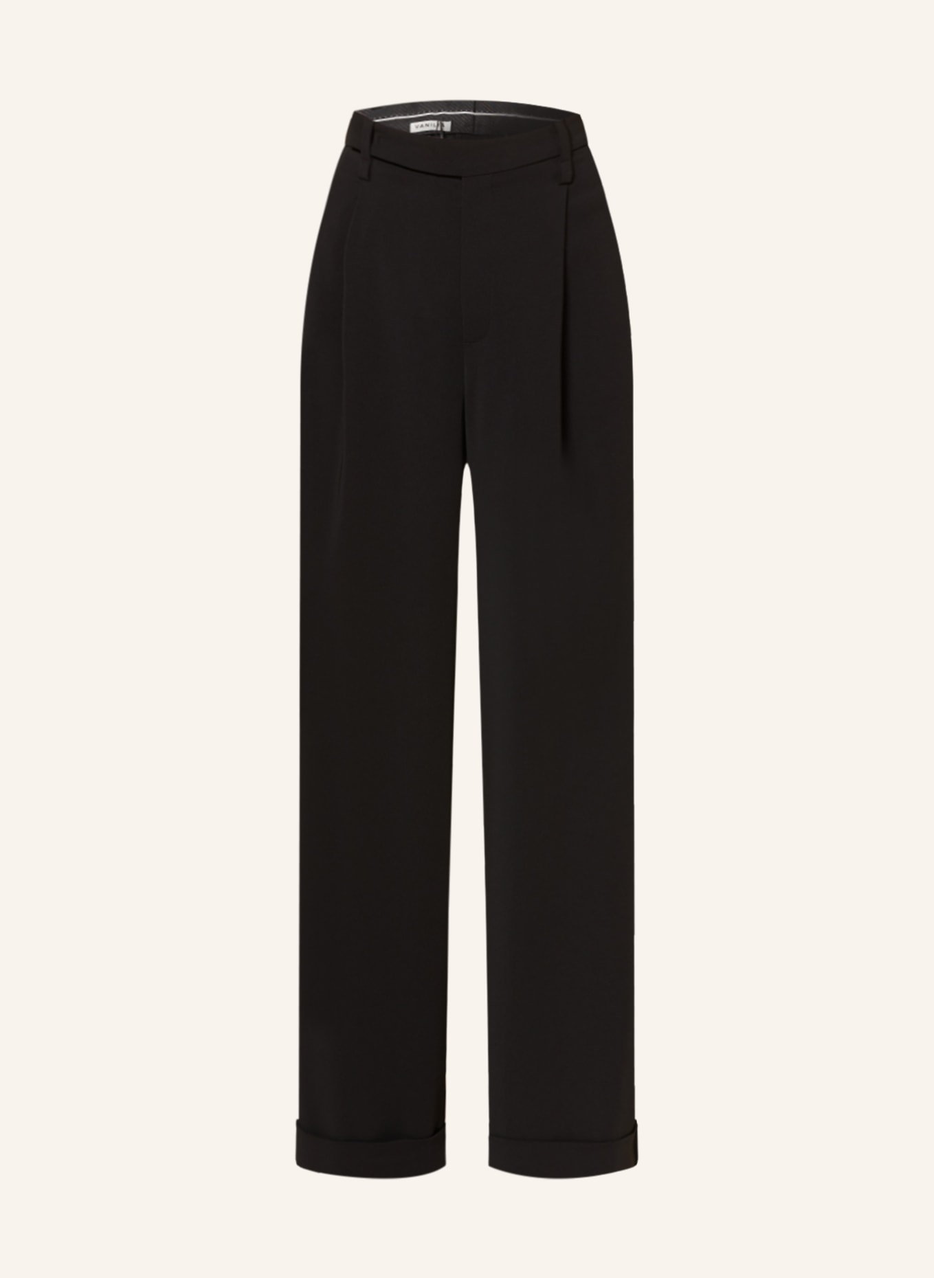 VANILIA Wide leg trousers, Color: BLACK (Image 1)