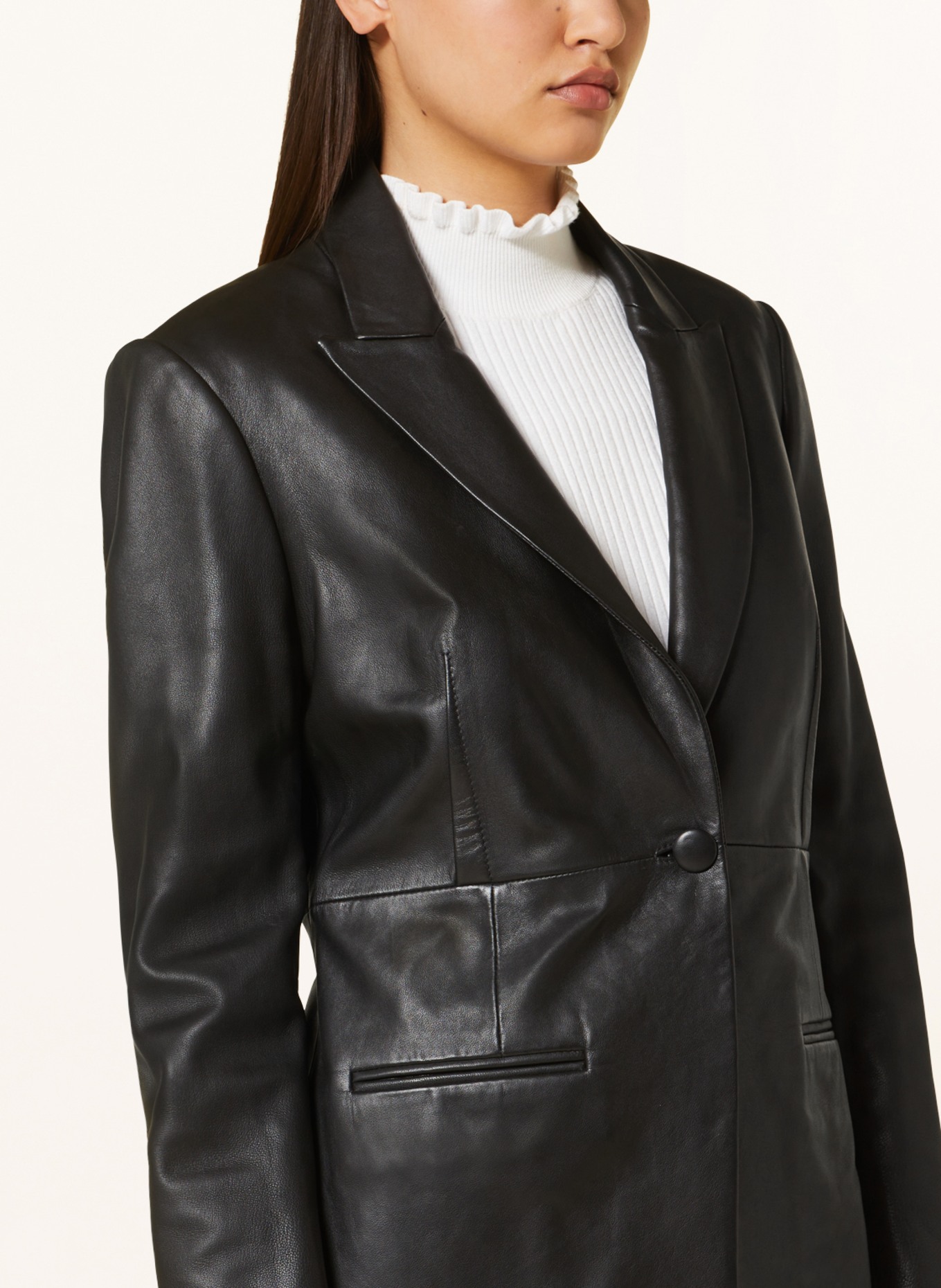 TED BAKER Leather blazer MELLIIE, Color: BLACK (Image 4)