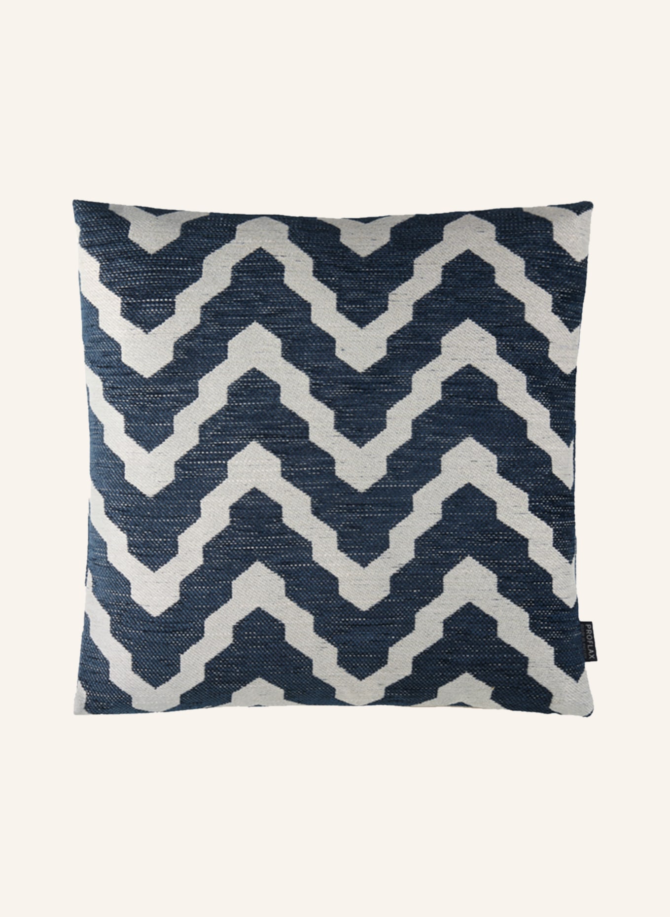 PROFLAX Decorative cushion cover HUDSON, Color: DARK BLUE/ CREAM (Image 1)