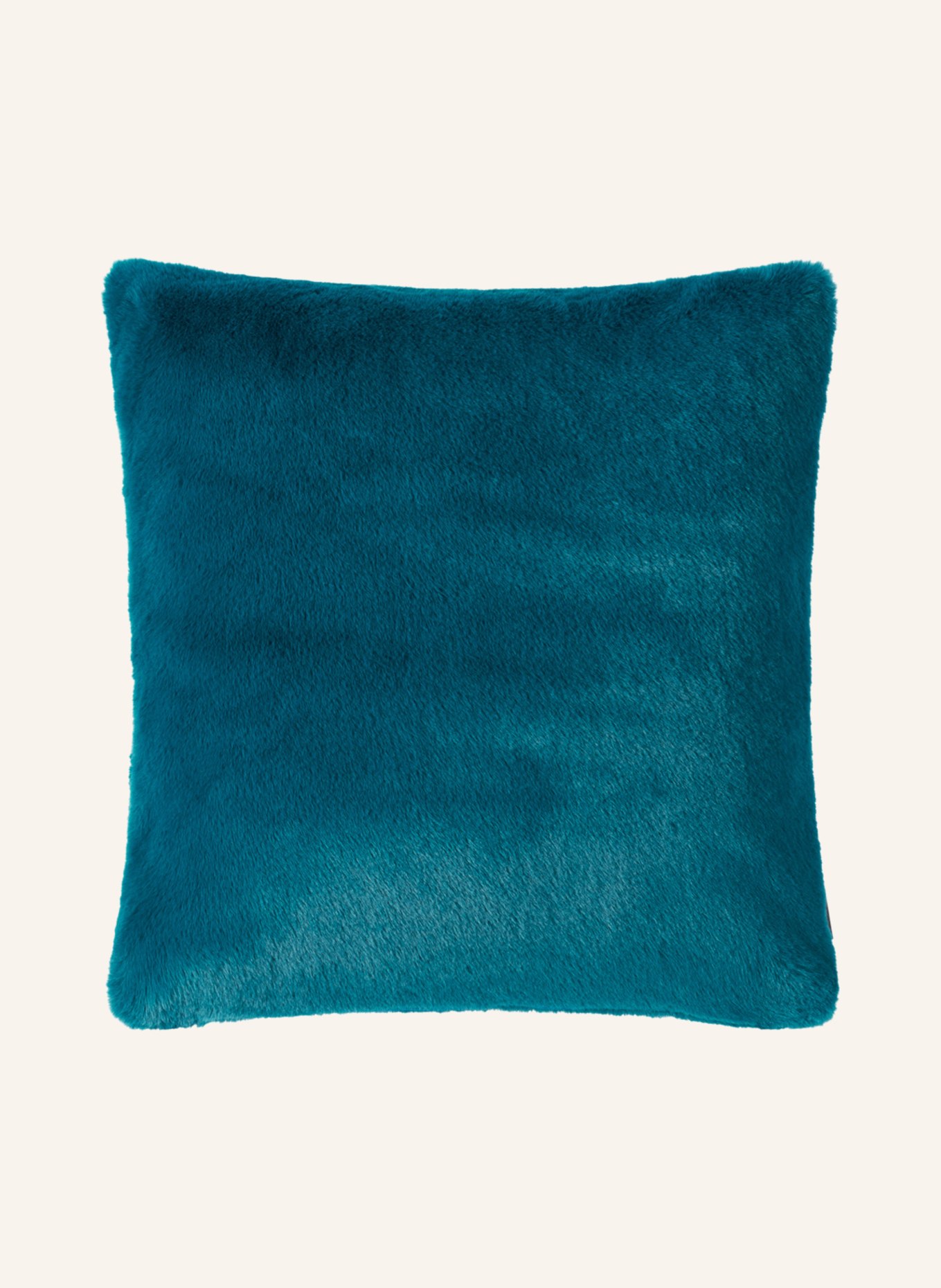 PROFLAX Decorative cushion cover COCOON made of faux fur with feather filling, Color: TEAL (Image 1)