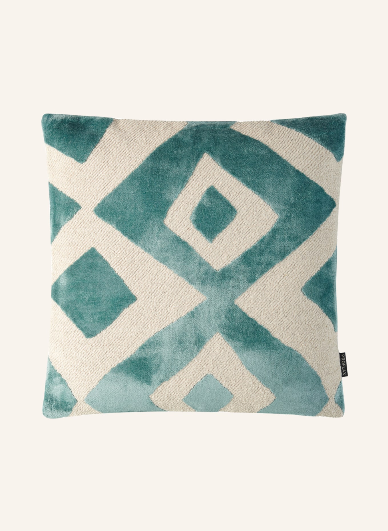 PROFLAX Decorative cushion cover MEGA, Color: TURQUOISE/ CREAM (Image 1)