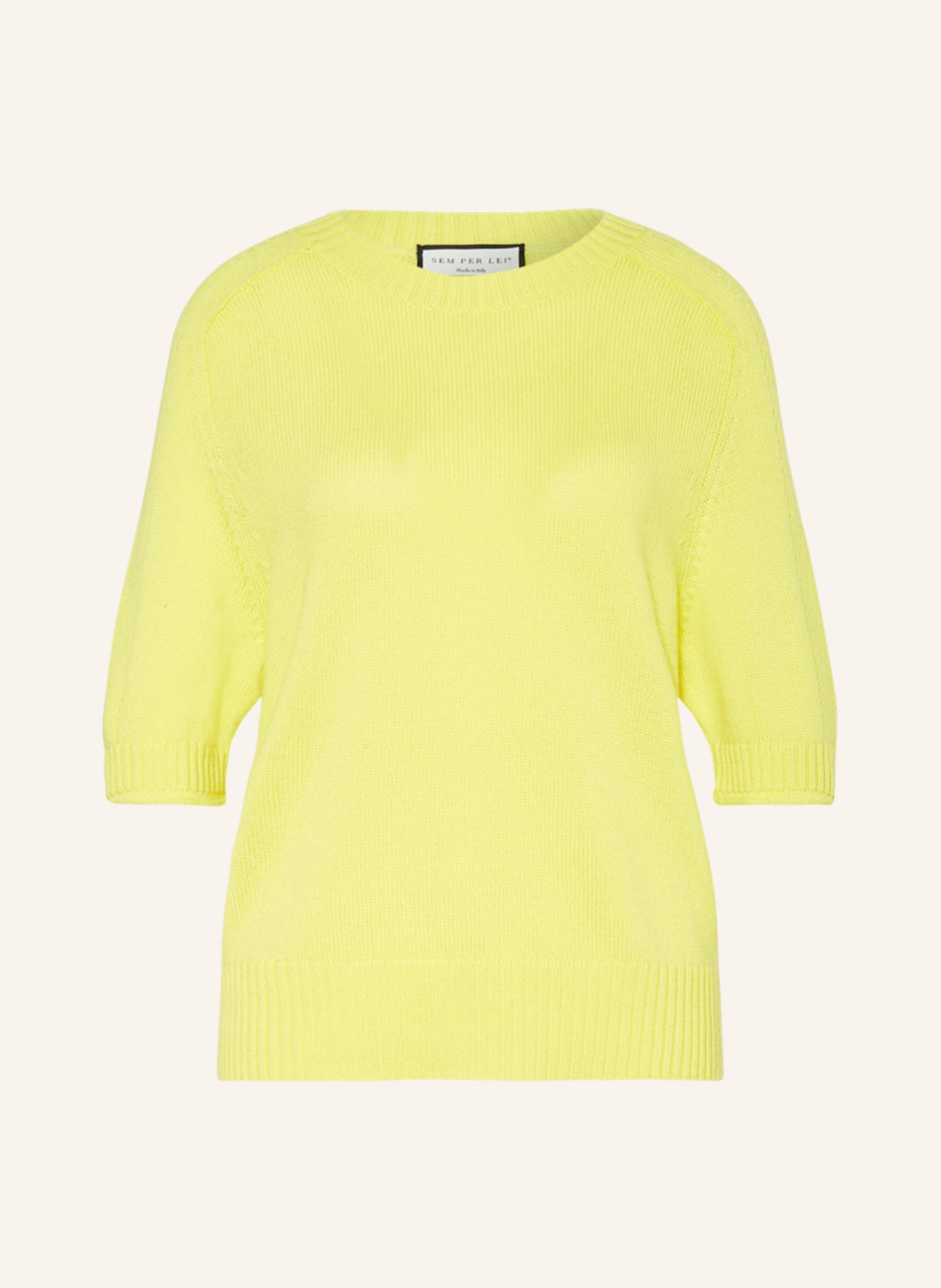 SEM PER LEI Knit shirt with cashmere, Color: YELLOW (Image 1)