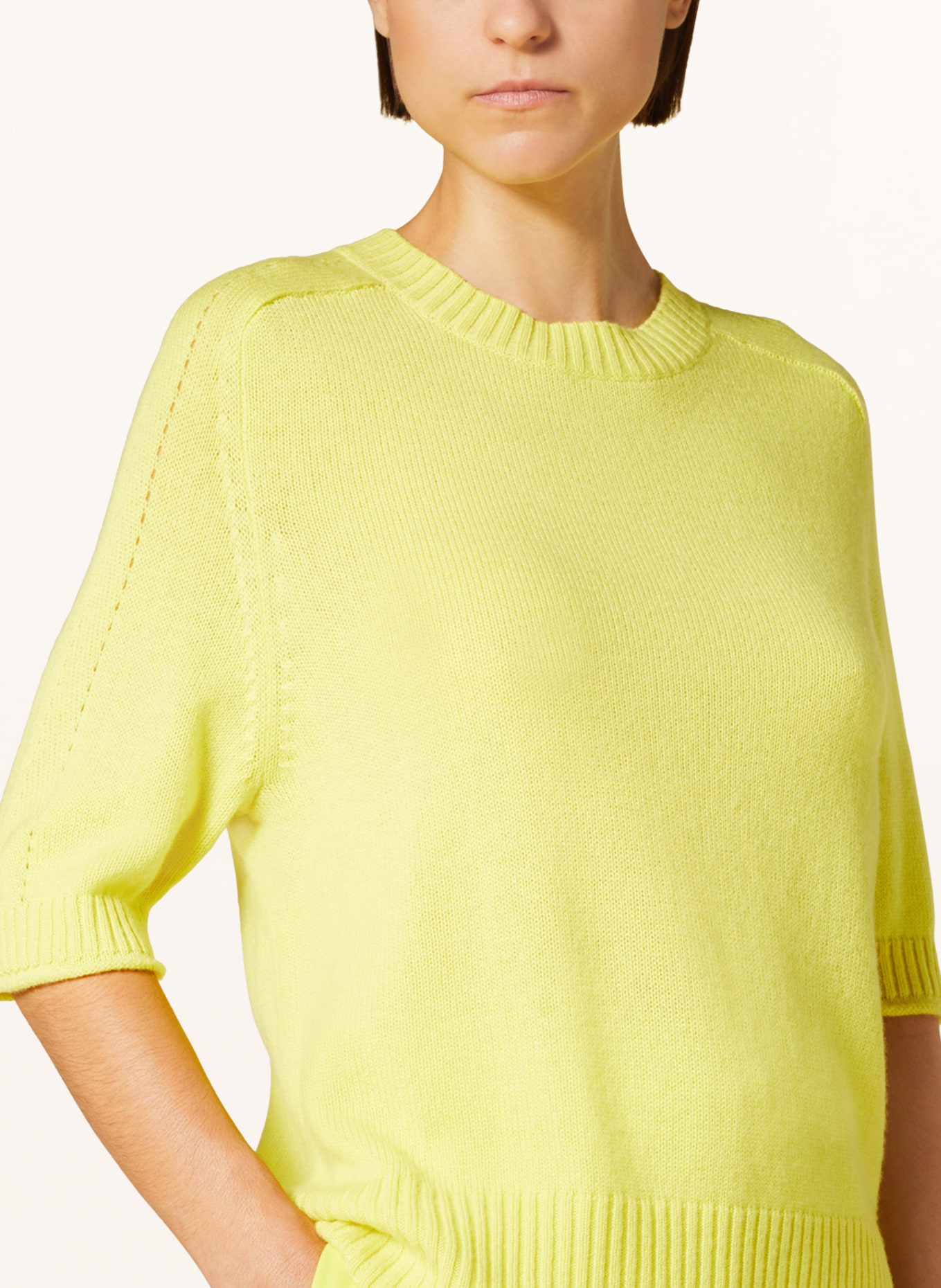 SEM PER LEI Strickshirt mit Cashmere, Farbe: GELB (Bild 4)
