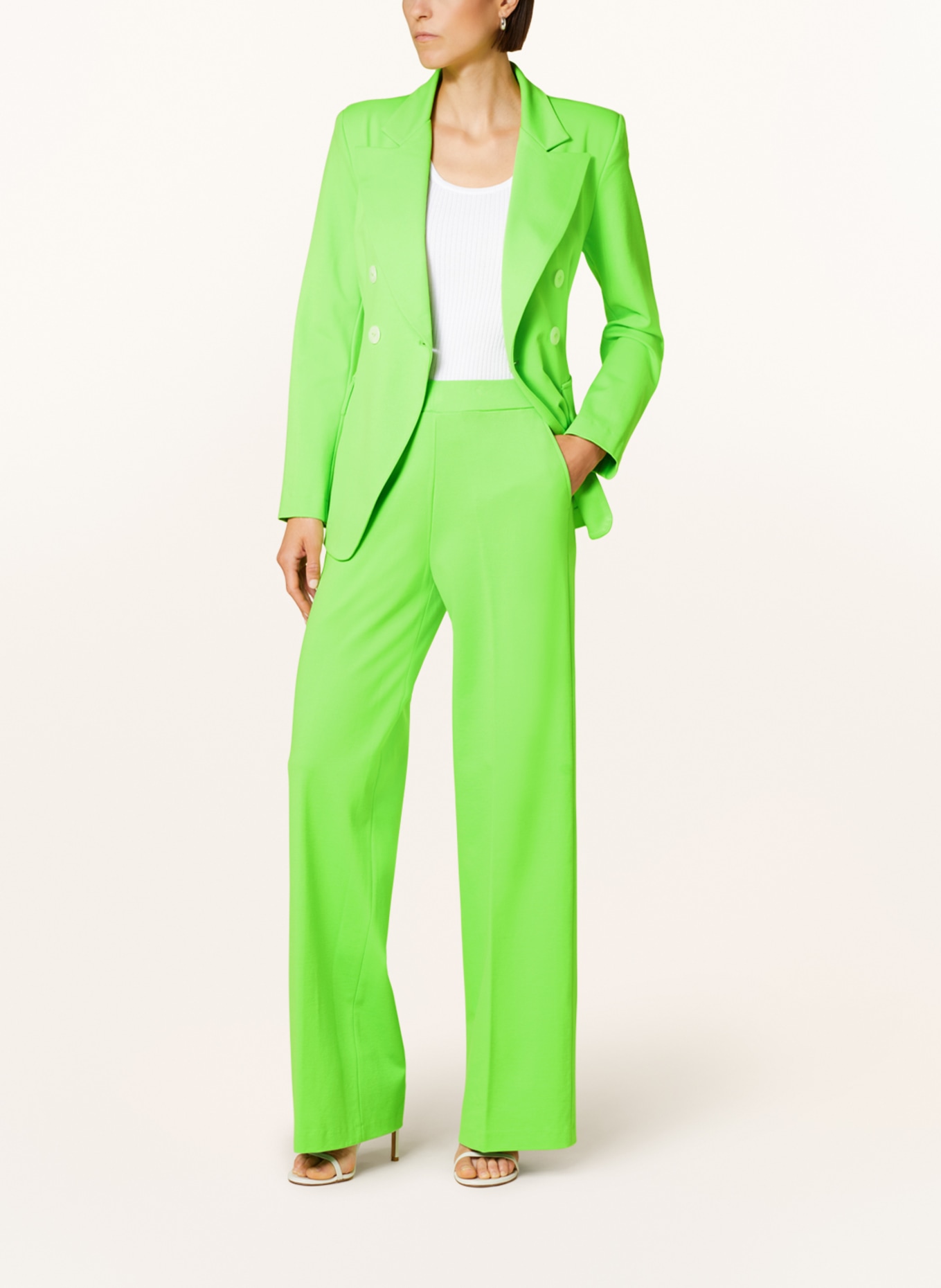 SEM PER LEI Wide leg trousers made of jersey, Color: LIGHT GREEN (Image 2)