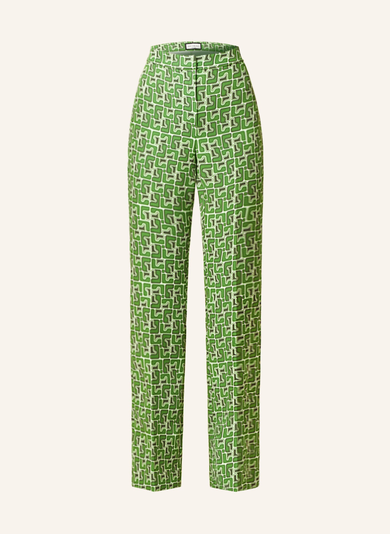 SEM PER LEI Wide leg trousers, Color: GREEN/ DARK GREEN/ WHITE (Image 1)