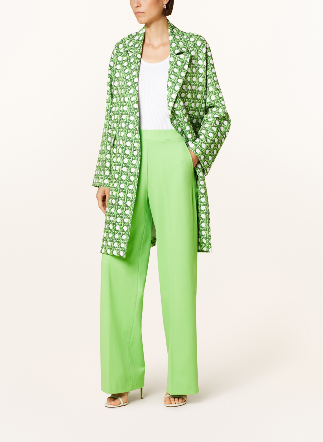 SEM PER LEI Coat, Color: GREEN/ WHITE (Image 2)