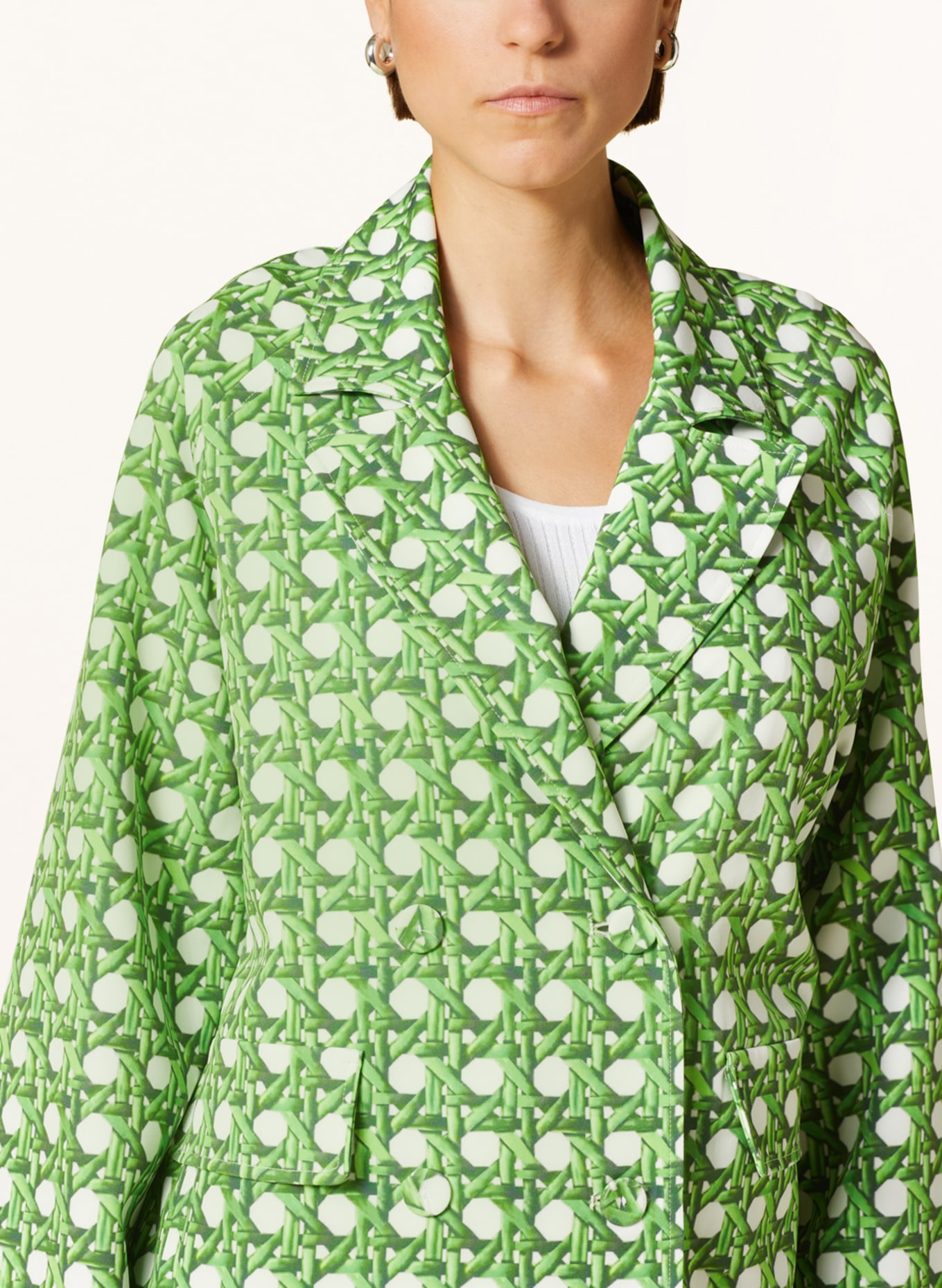 SEM PER LEI Coat, Color: GREEN/ WHITE (Image 4)