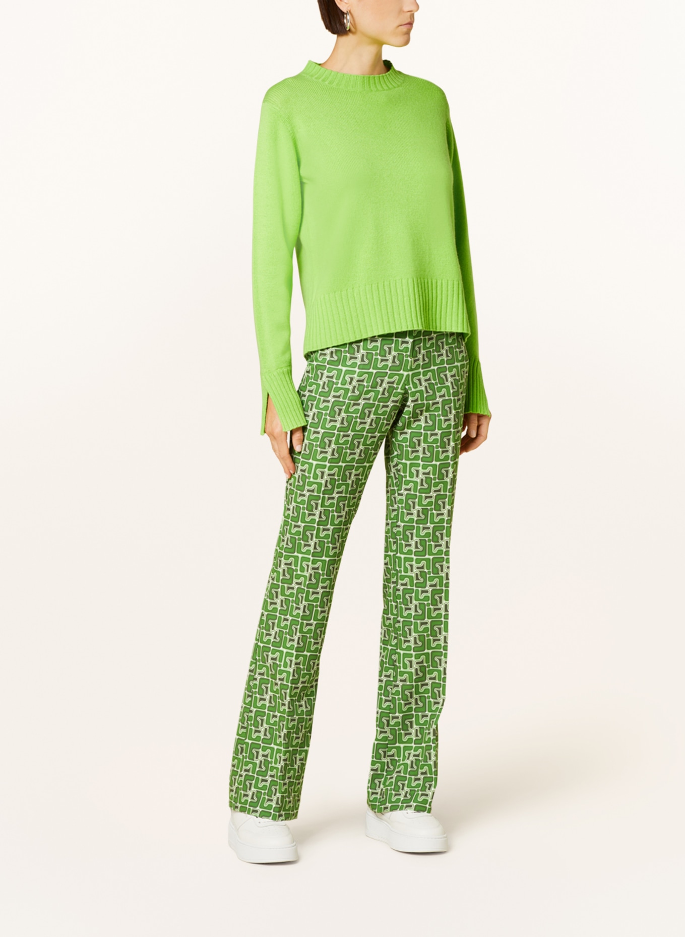 SEM PER LEI Sweater with cashmere, Color: LIGHT GREEN (Image 2)
