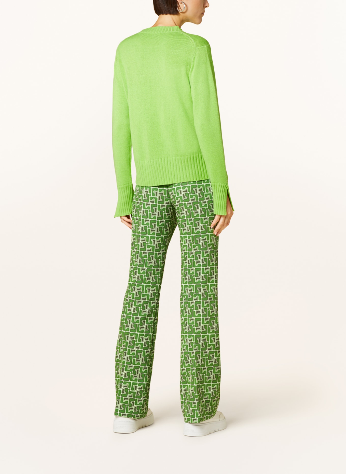 SEM PER LEI Sweater with cashmere, Color: LIGHT GREEN (Image 3)
