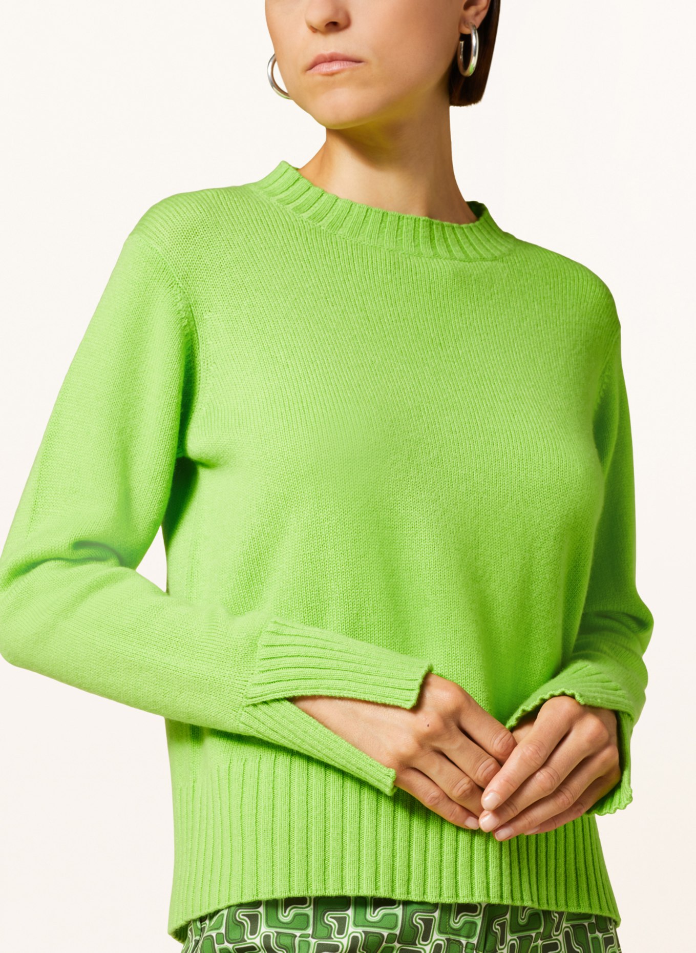 SEM PER LEI Sweater with cashmere, Color: LIGHT GREEN (Image 4)