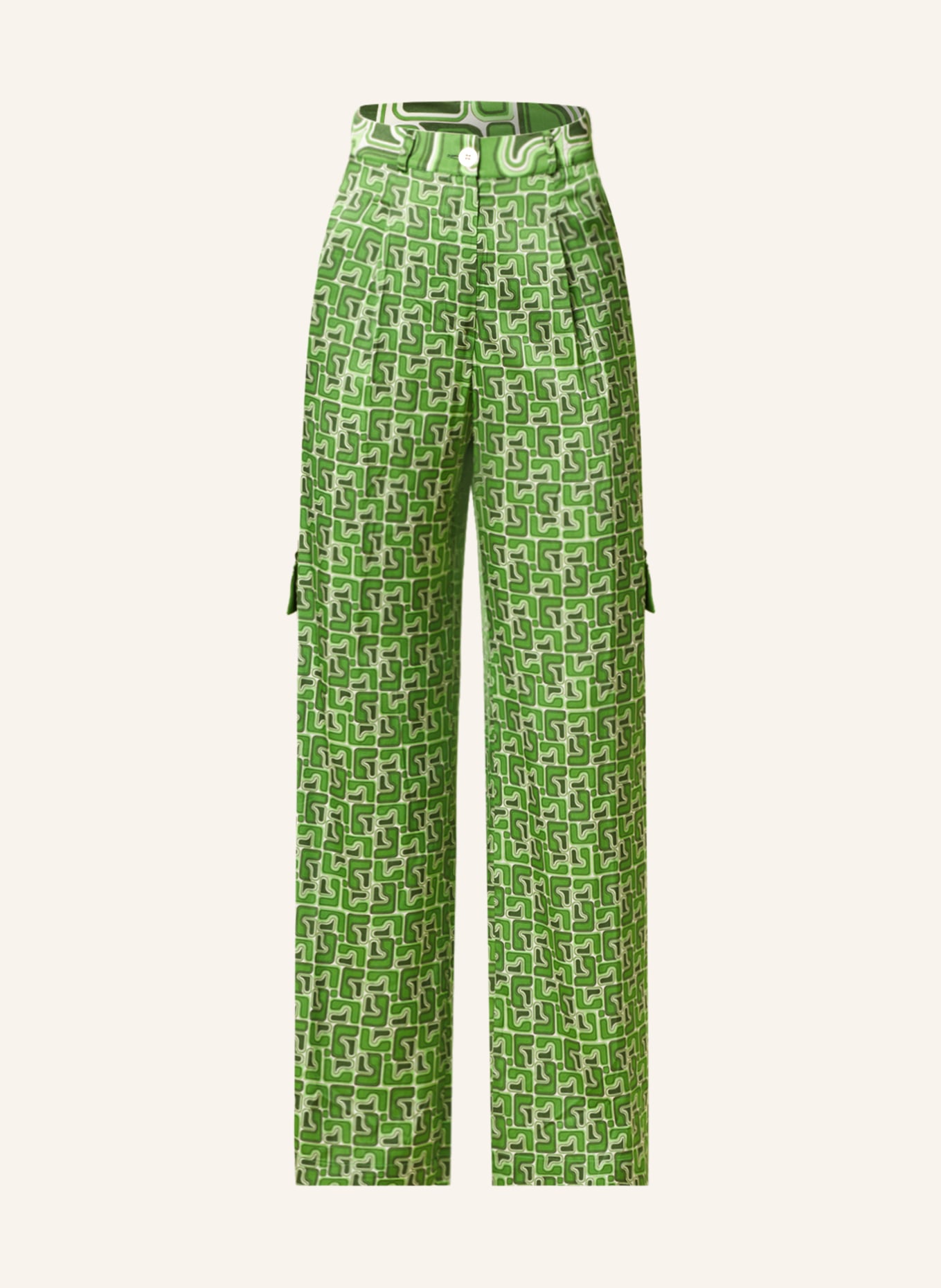 SEM PER LEI Cargo pants, Color: GREEN/ DARK GREEN/ WHITE (Image 1)