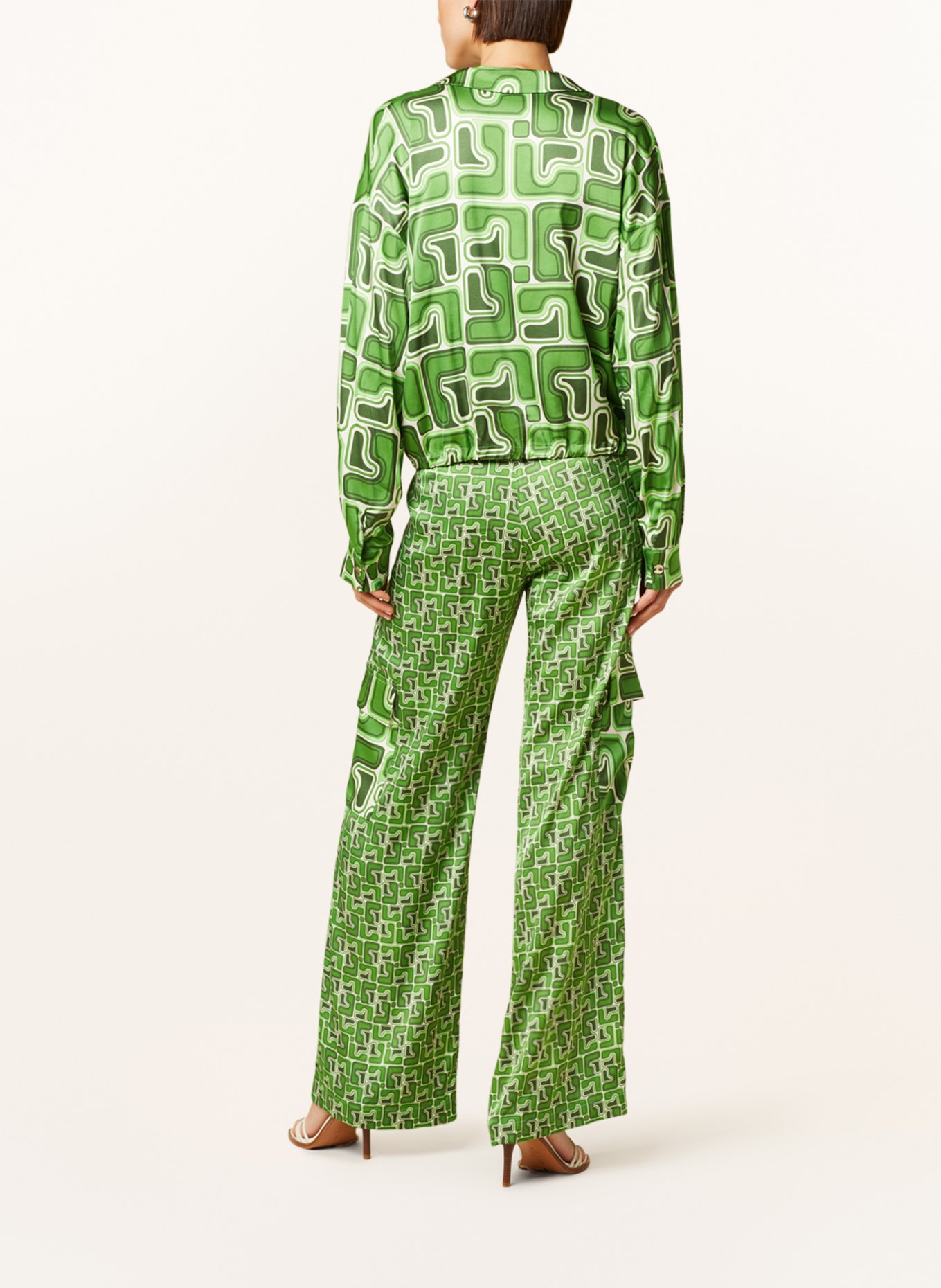 SEM PER LEI Cargo pants, Color: GREEN/ DARK GREEN/ WHITE (Image 3)
