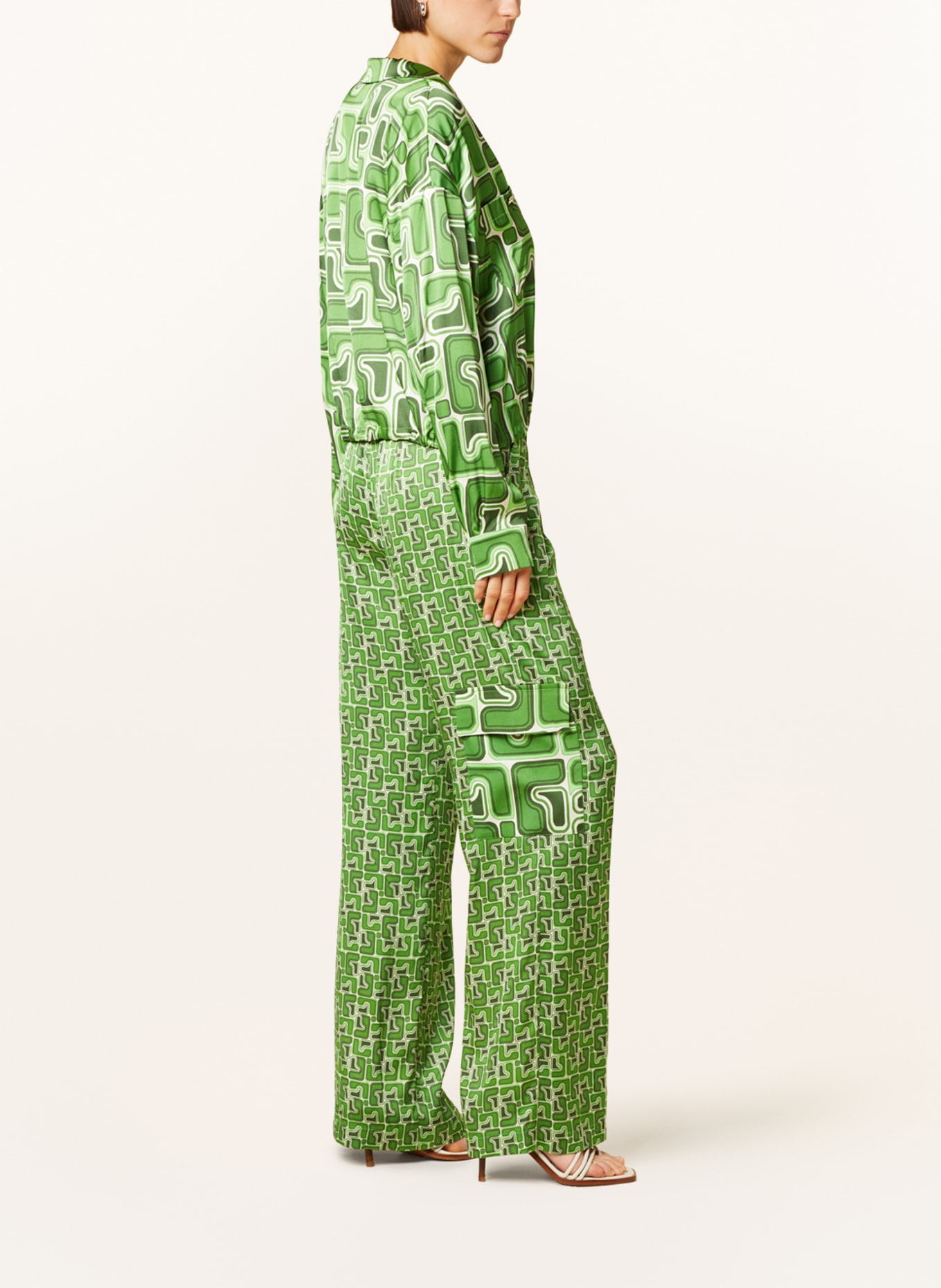 SEM PER LEI Cargo pants, Color: GREEN/ DARK GREEN/ WHITE (Image 4)