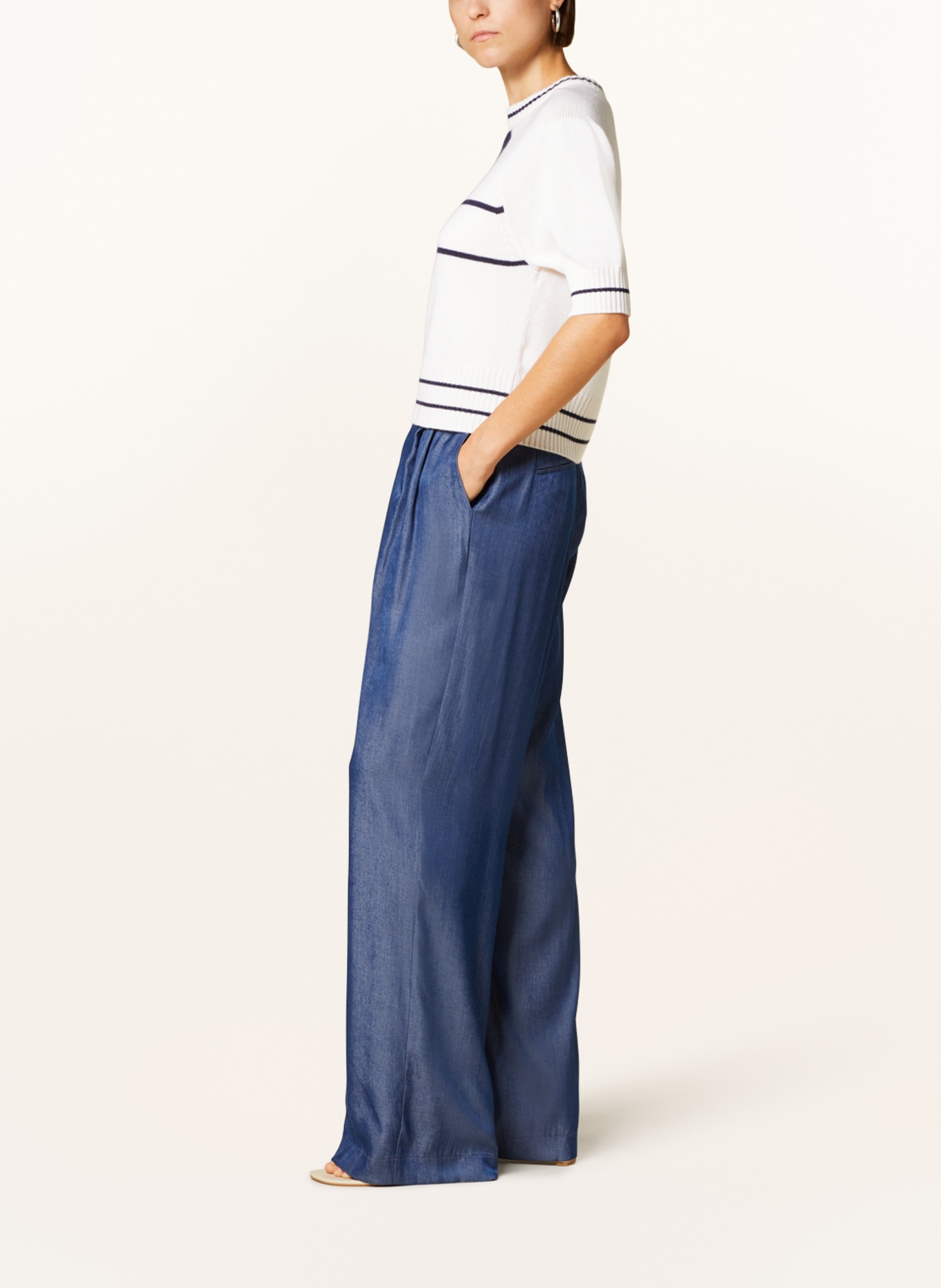 SEM PER LEI Spodnie marlena w stylu jeansowym, Kolor: NIEBIESKI (Obrazek 4)
