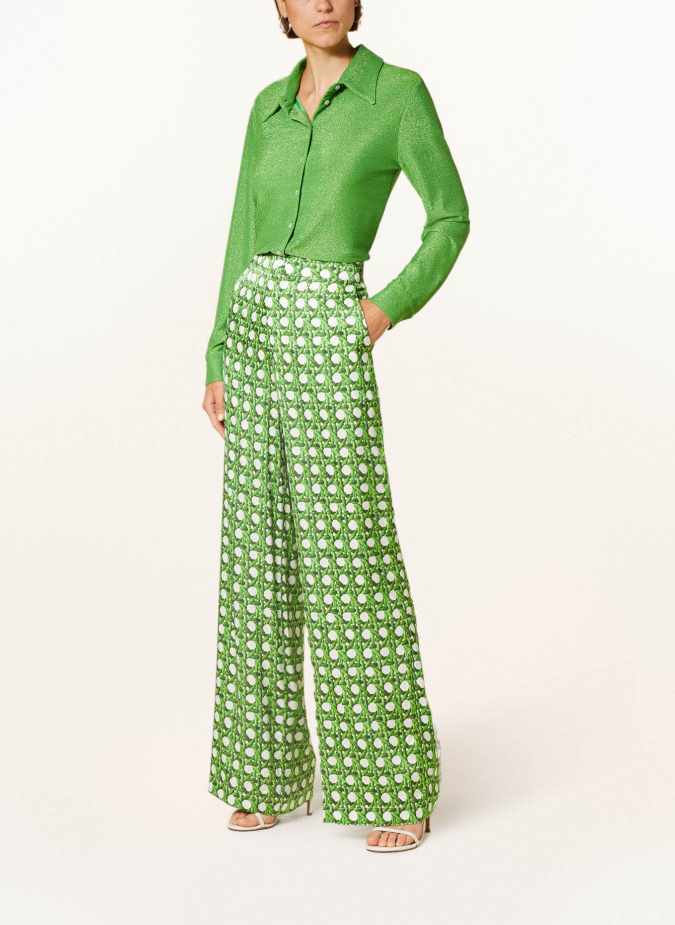 SEM PER LEI Shirt blouse with glitter thread, Color: LIGHT GREEN (Image 2)