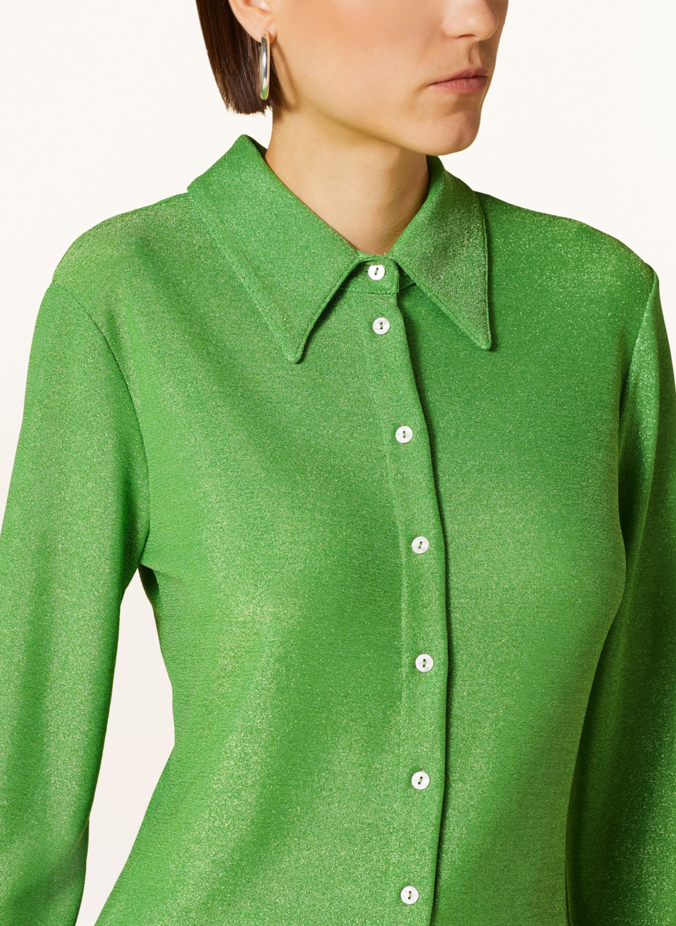 SEM PER LEI Shirt blouse with glitter thread, Color: LIGHT GREEN (Image 4)