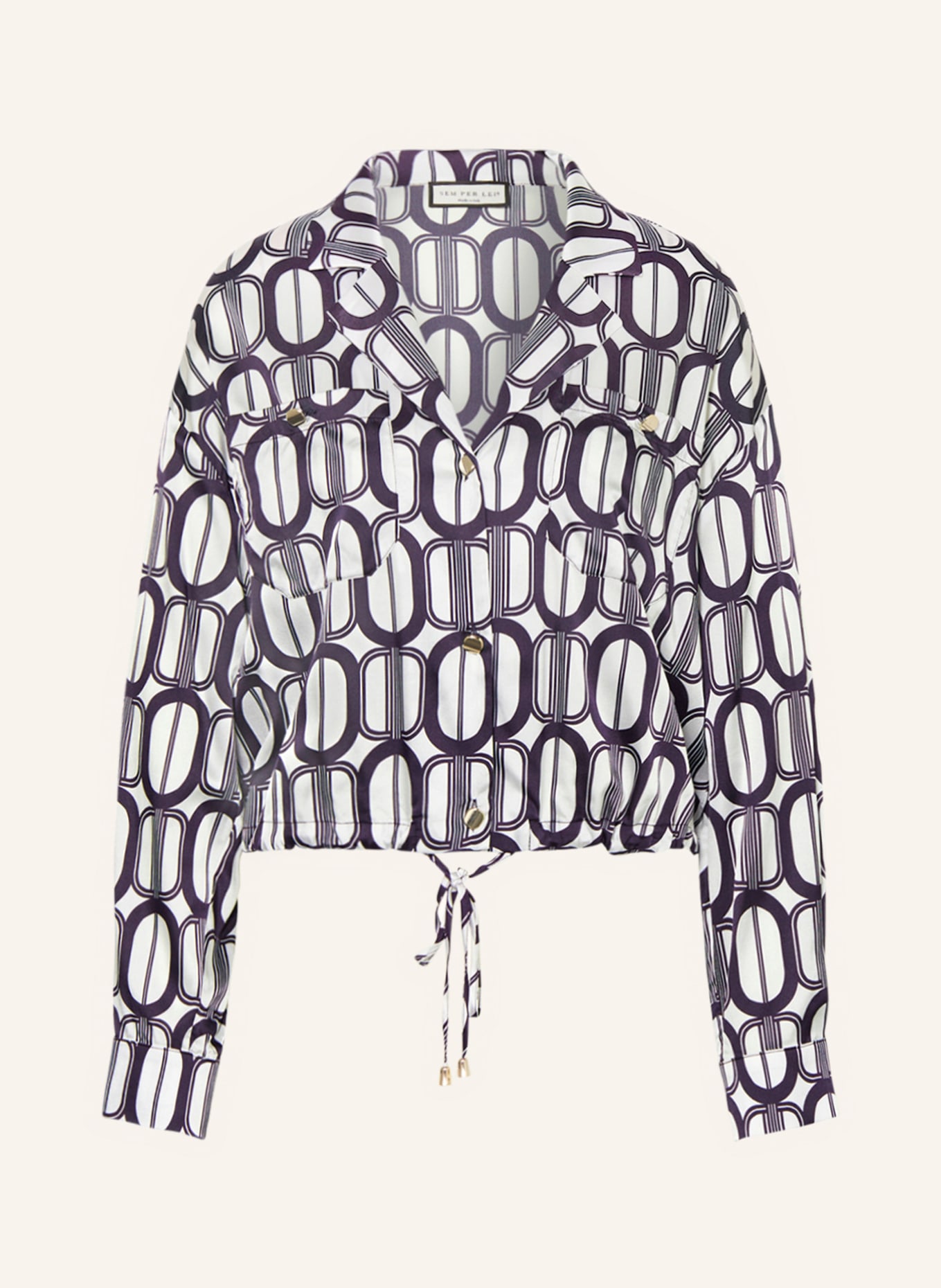 SEM PER LEI Bluzka z dodatkiem jedwabiu, Kolor: GRANATOWY/ SREBRNY (Obrazek 1)