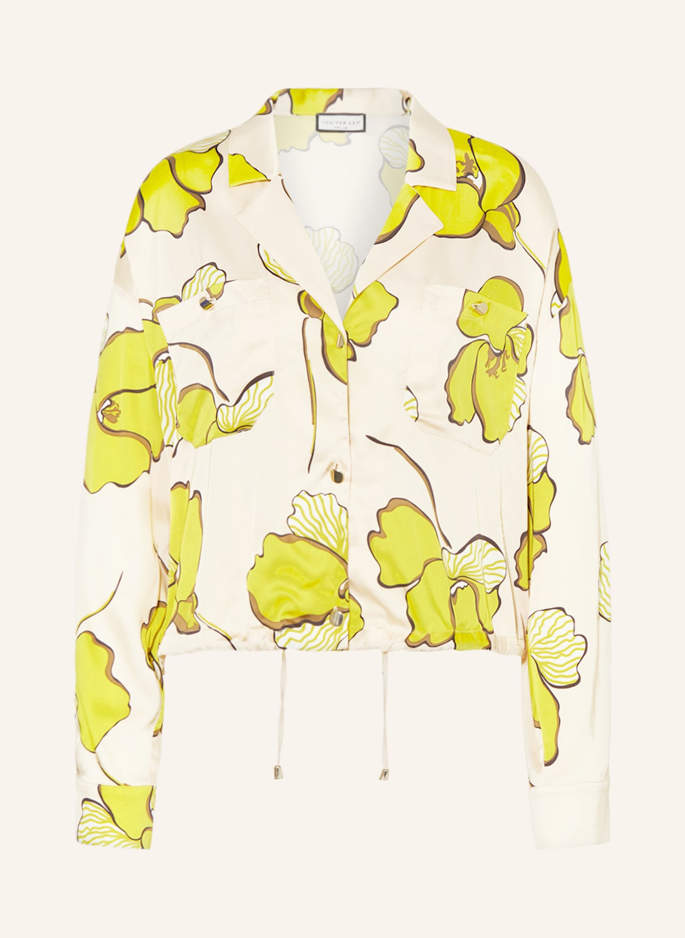 SEM PER LEI Satin blouse, Color: NUDE/ LIGHT GREEN (Image 1)