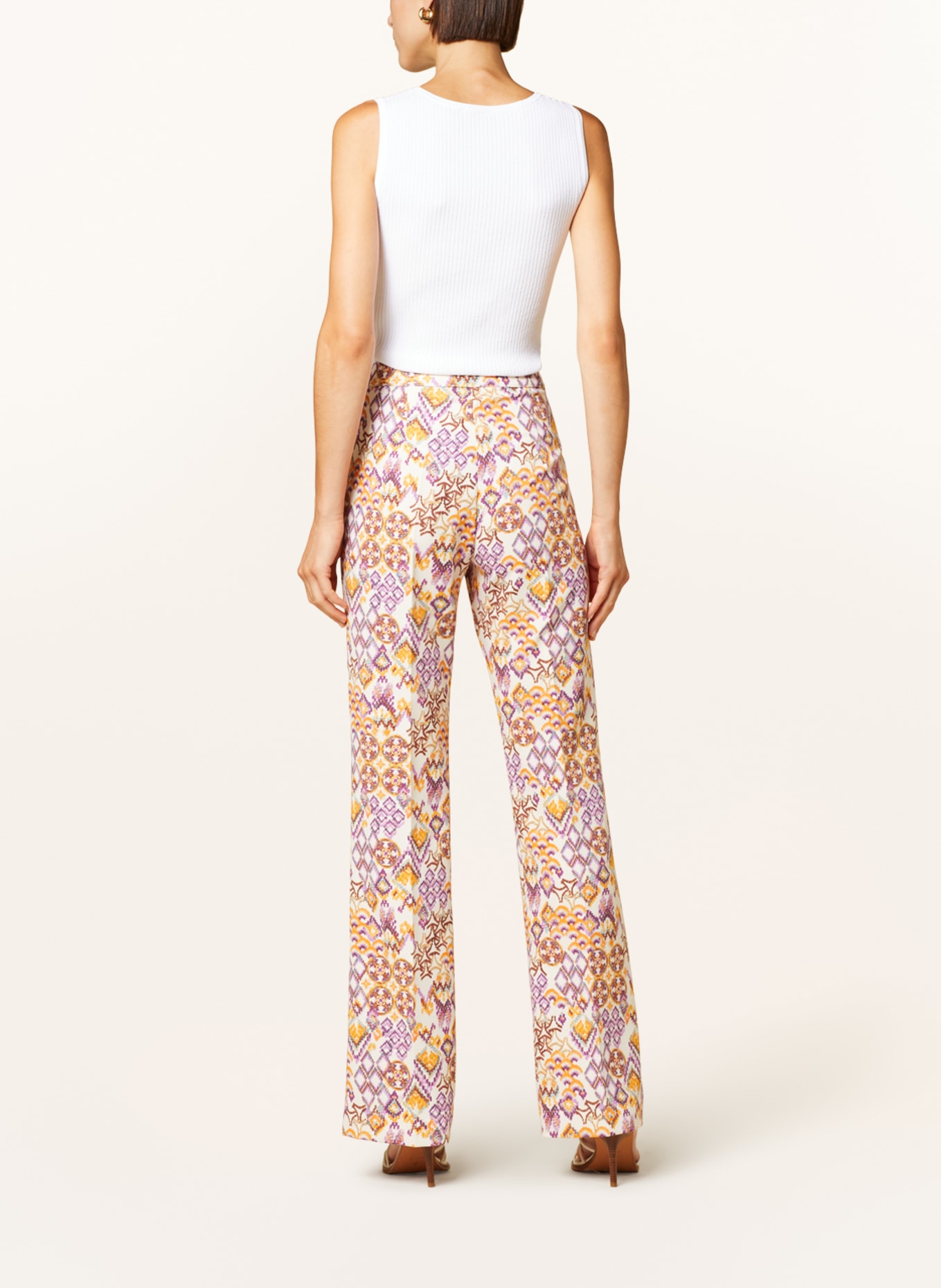 SEM PER LEI Trousers, Color: WHITE/ ORANGE/ PURPLE (Image 3)