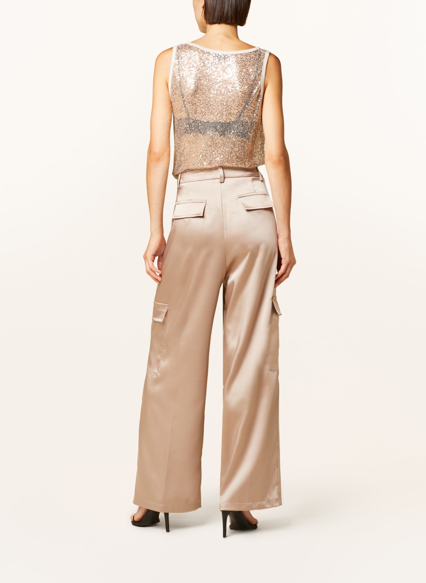 SEM PER LEI Cargobroek van satijn: BEIGE