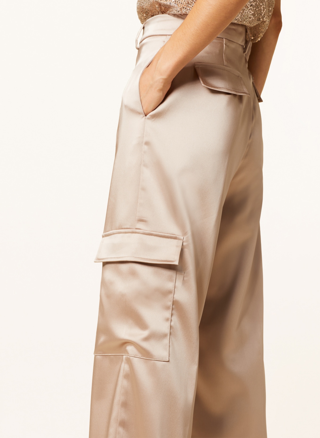 SEM PER LEI Cargobroek van satijn: BEIGE