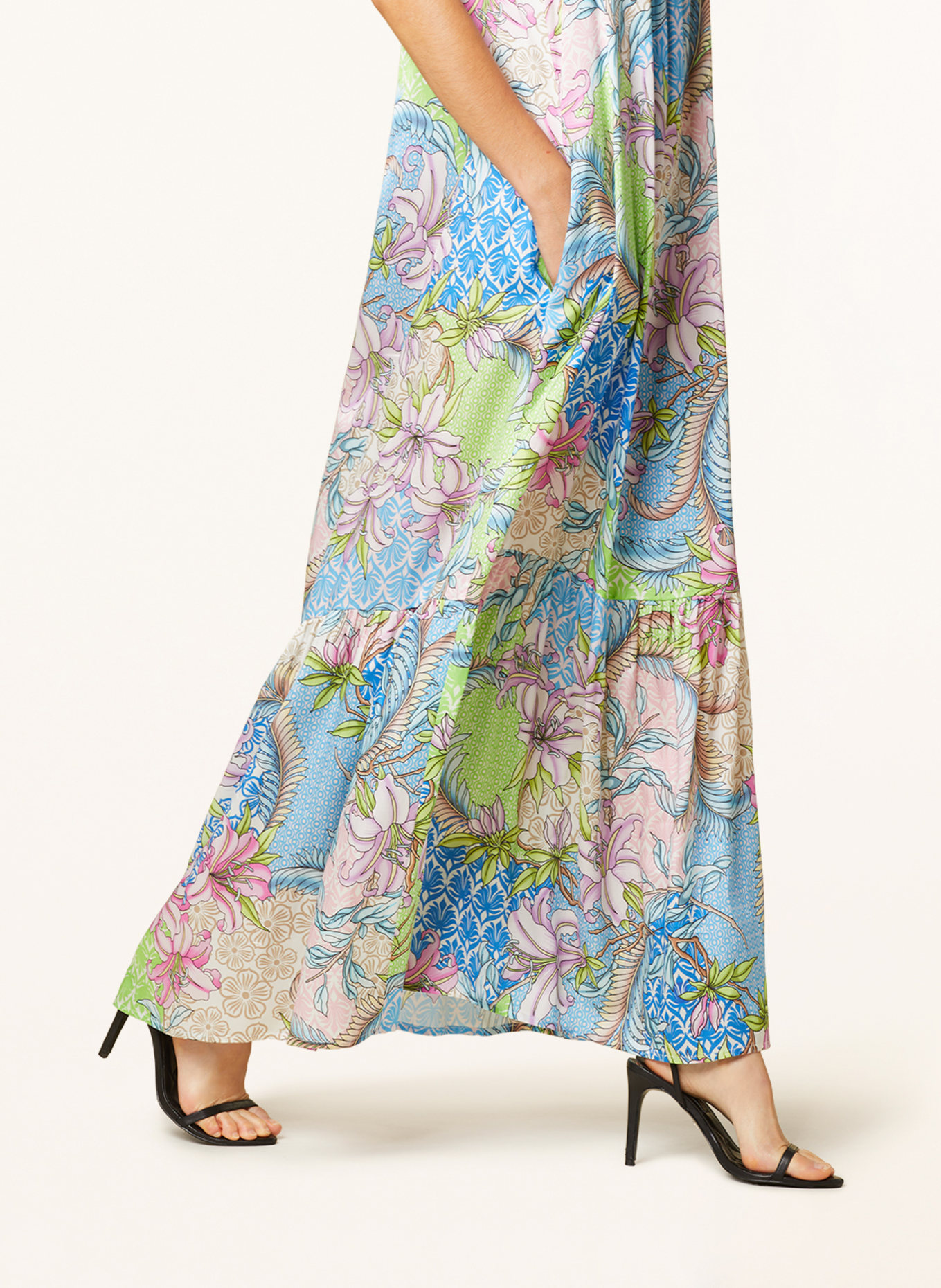 SEM PER LEI Dress with silk, Color: LIGHT GREEN/ LIGHT BLUE/ PURPLE (Image 4)