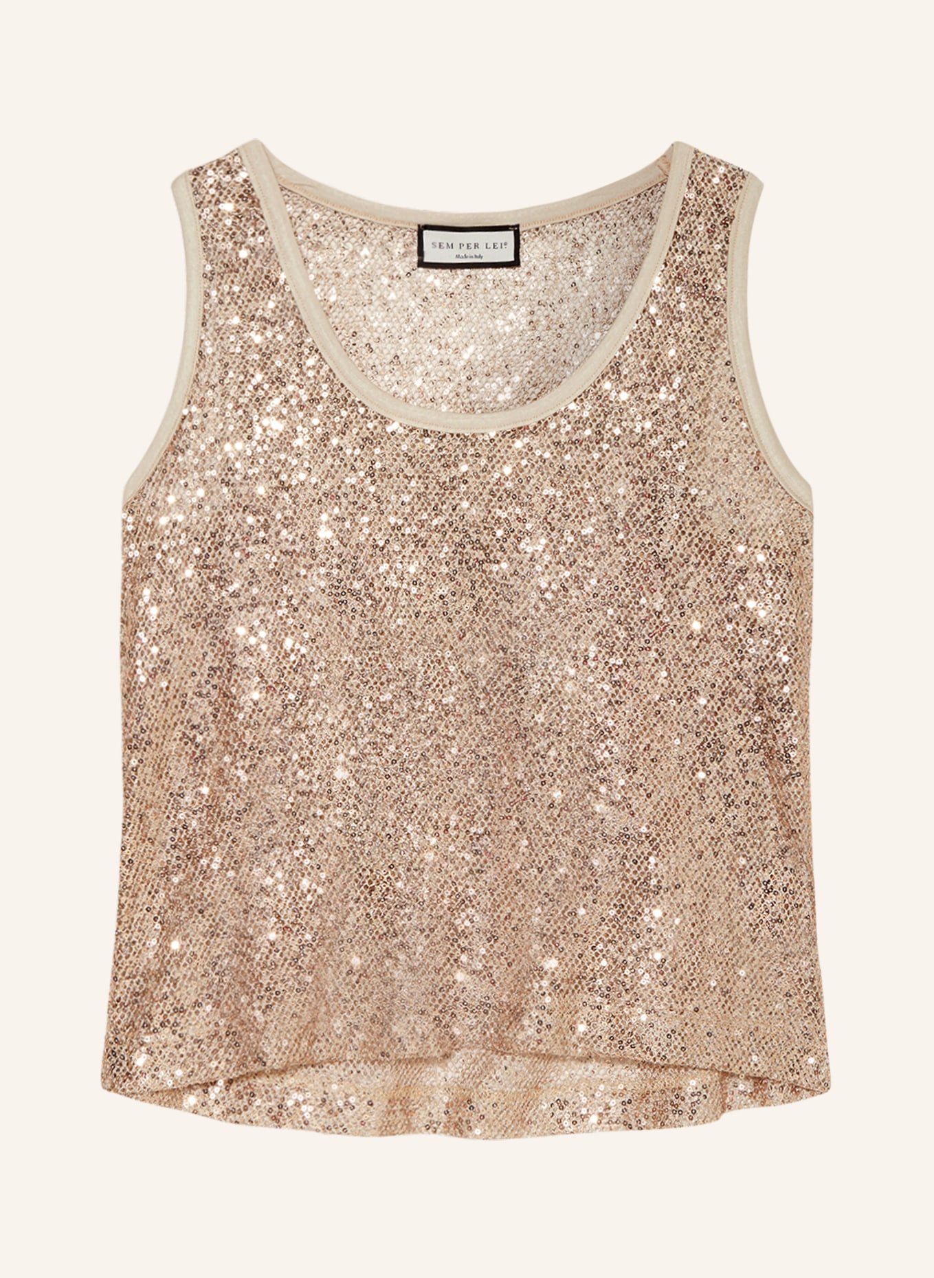 SEM PER LEI Mesh tops with sequins, Color: ROSE GOLD (Image 1)