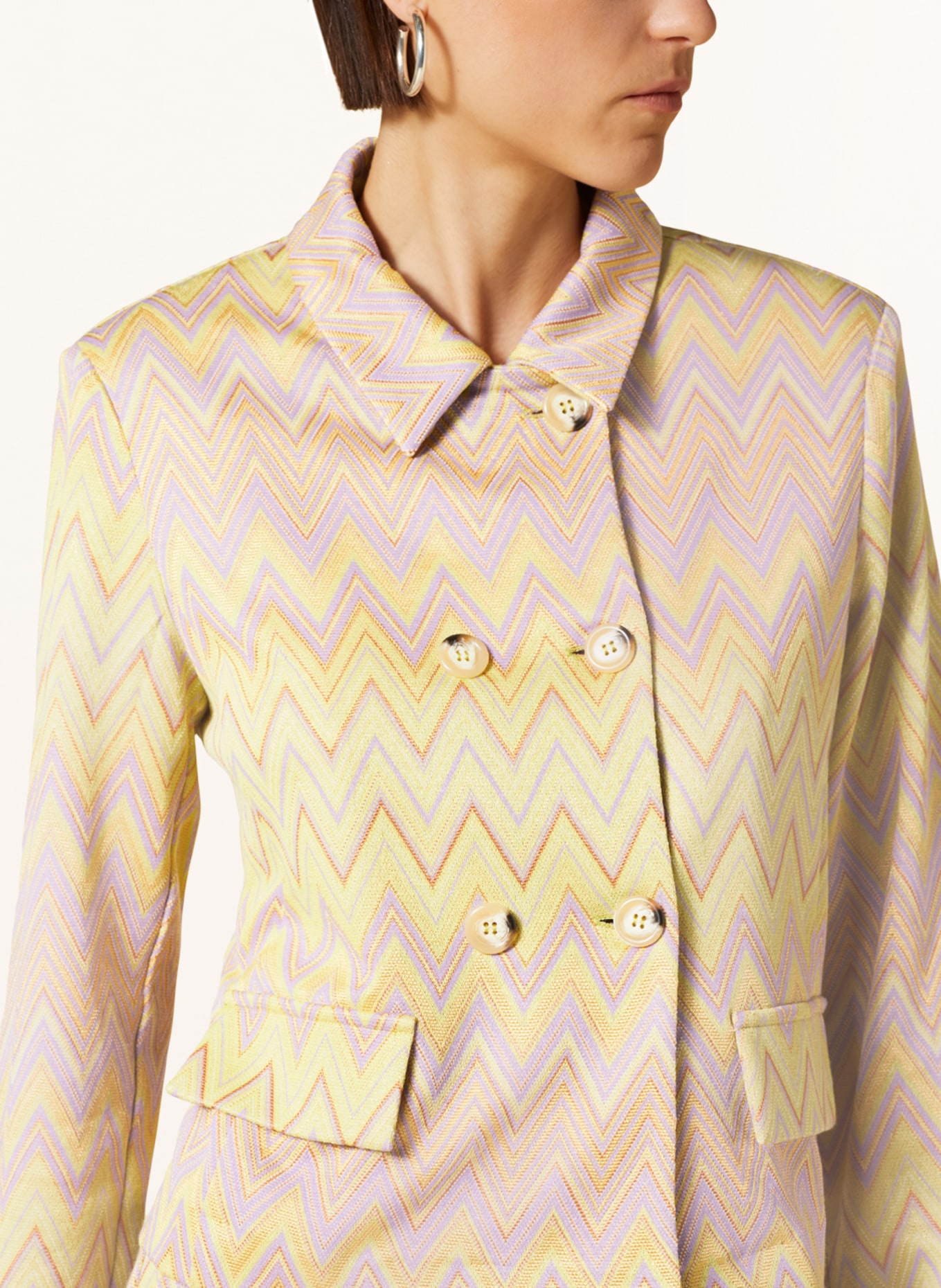 SEM PER LEI Boxy jacket in jersey with glitter thread, Color: LIGHT GREEN/ LIGHT PURPLE/ ORANGE (Image 4)