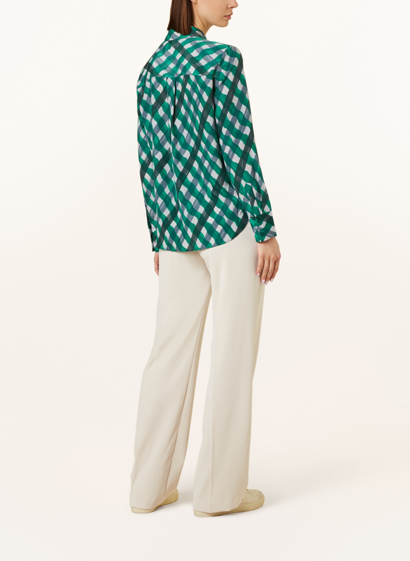 OPUS Shirt blouse FALKINE, Color: GREEN/ GRAY (Image 3)