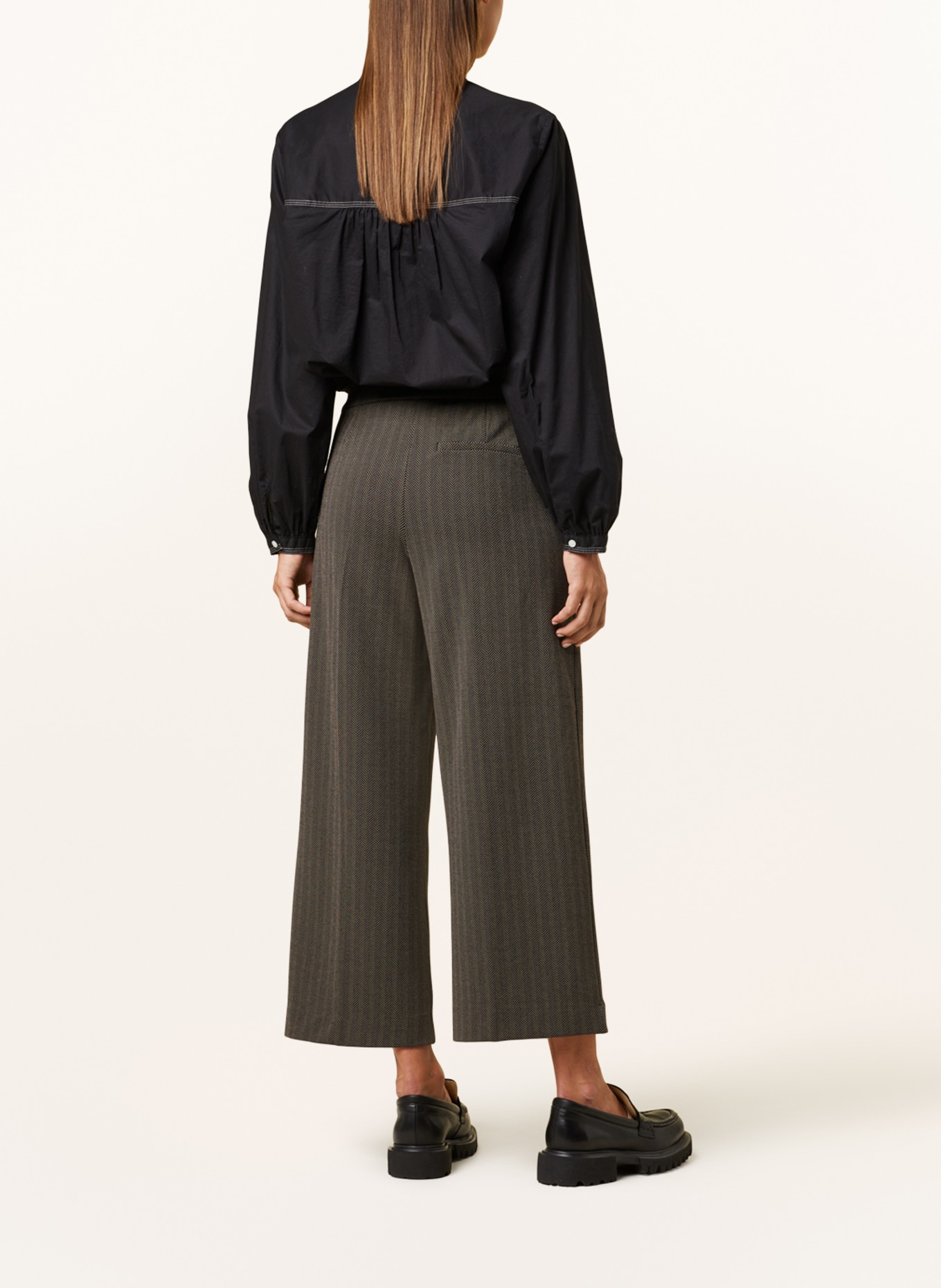 OPUS Jersey culottes MISHA, Color: TAUPE/ DARK BROWN (Image 3)