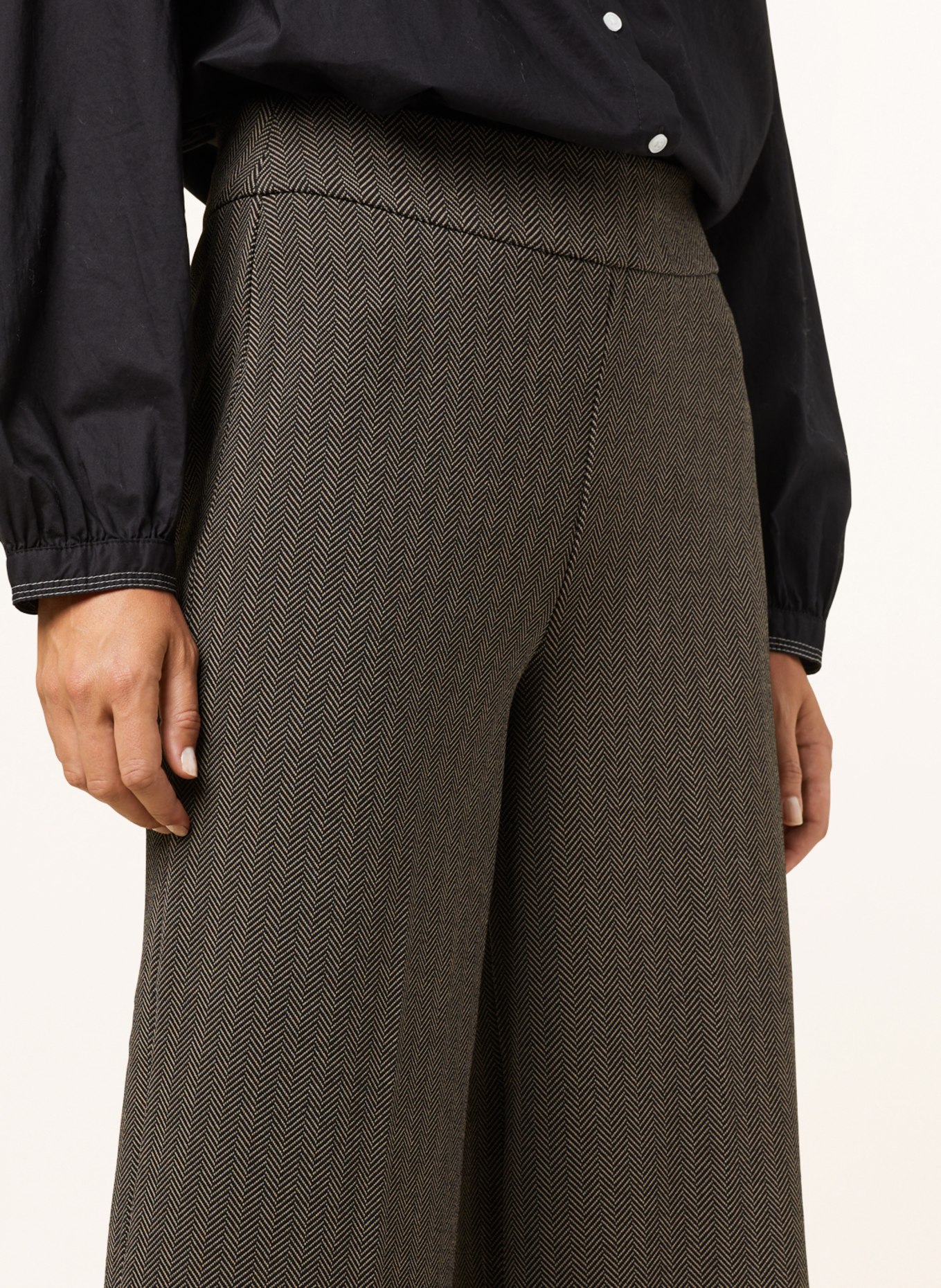 OPUS Jersey culottes MISHA, Color: TAUPE/ DARK BROWN (Image 5)