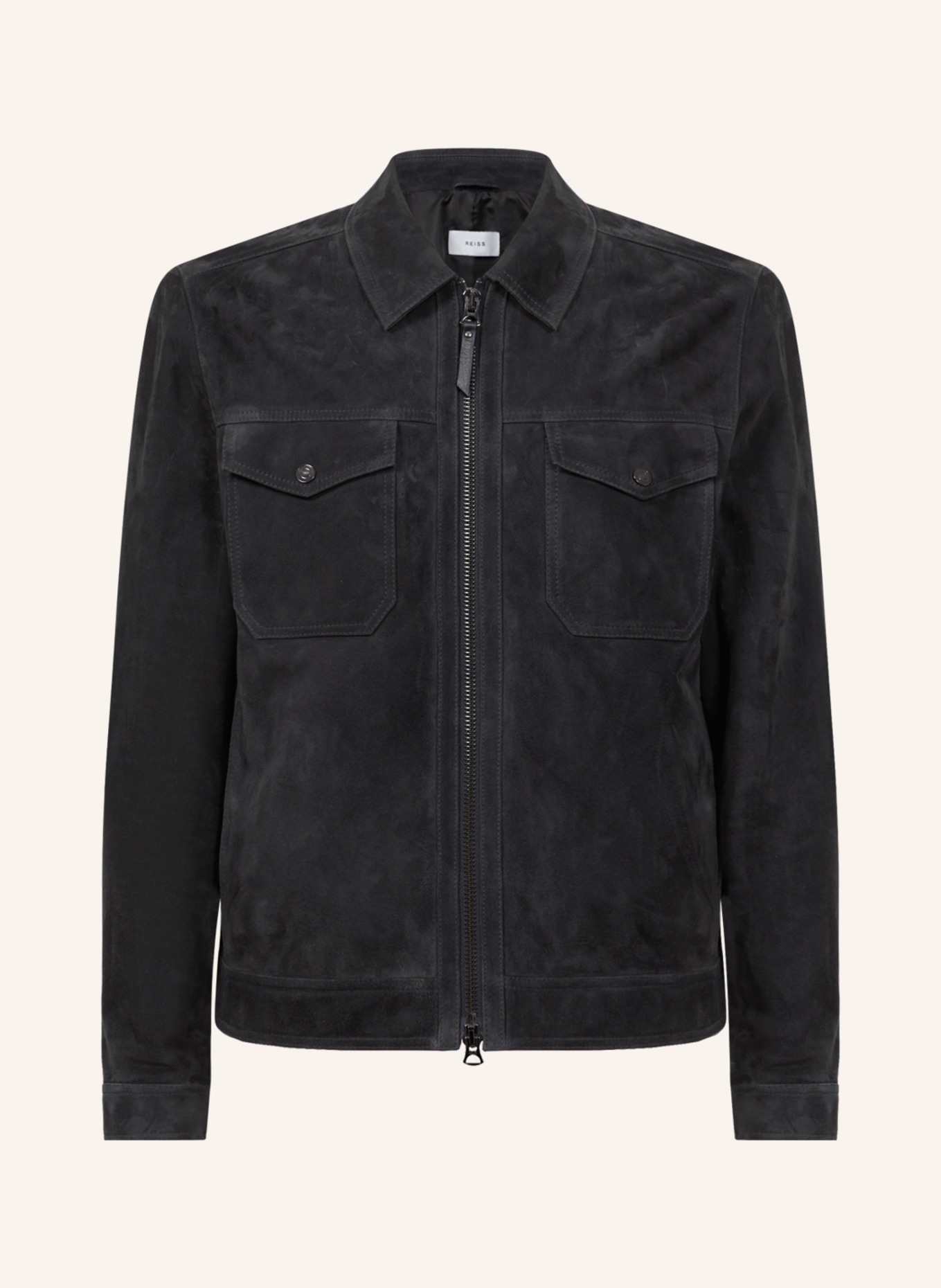 REISS Leather jacket PIKE, Color: DARK GRAY (Image 1)