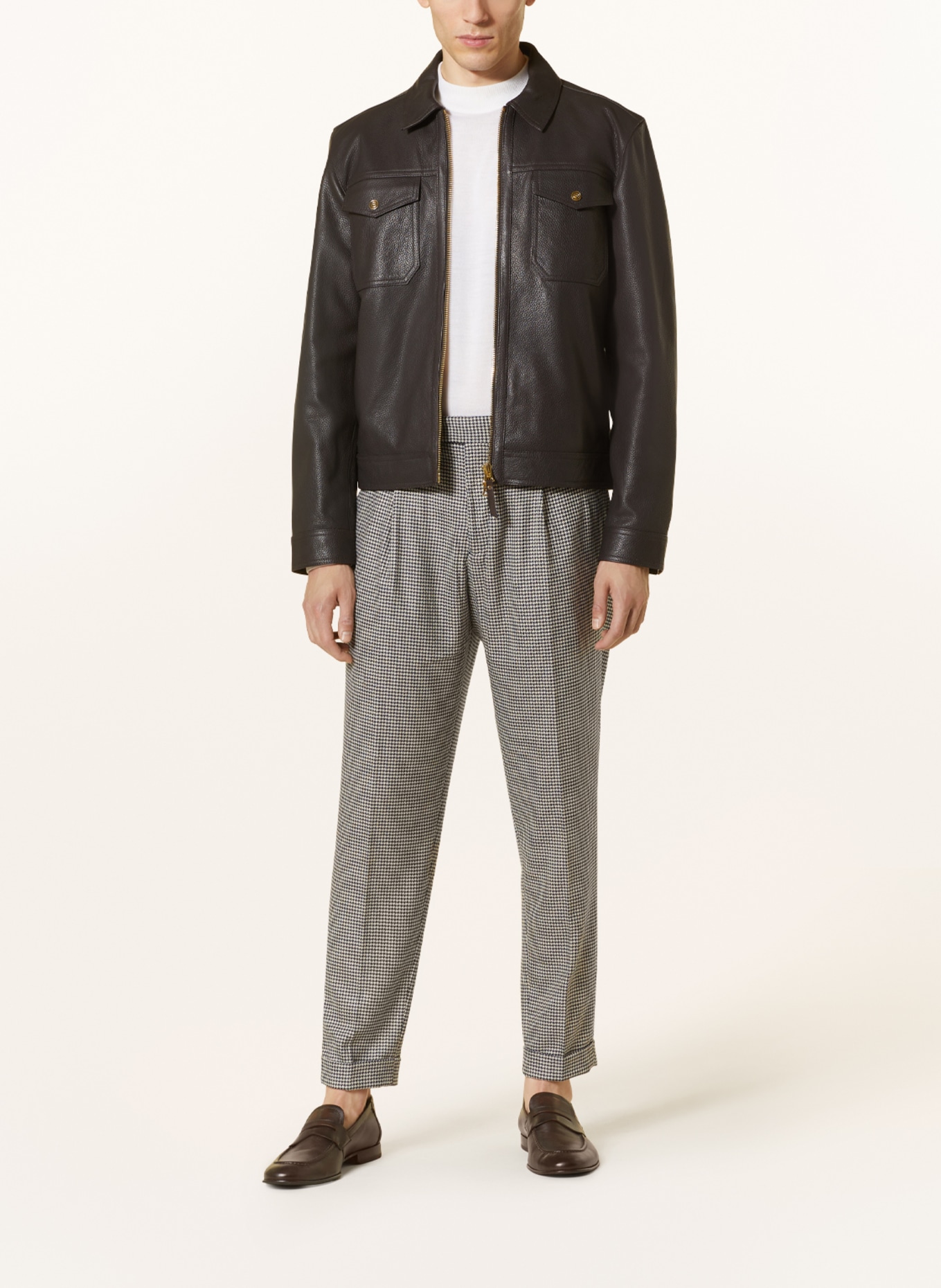 Leather trousers clearance reiss