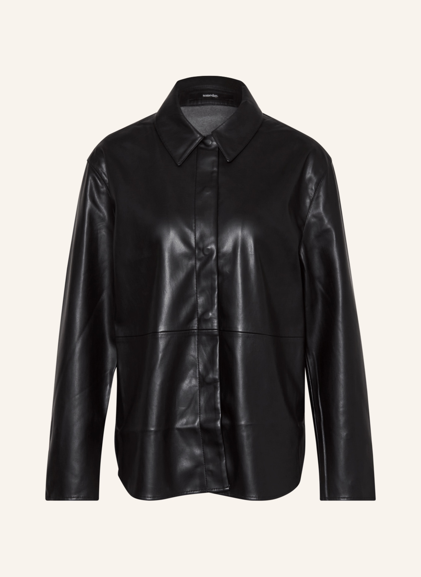 someday Shirt blouse ZANNIKA in leather look, Color: BLACK (Image 1)
