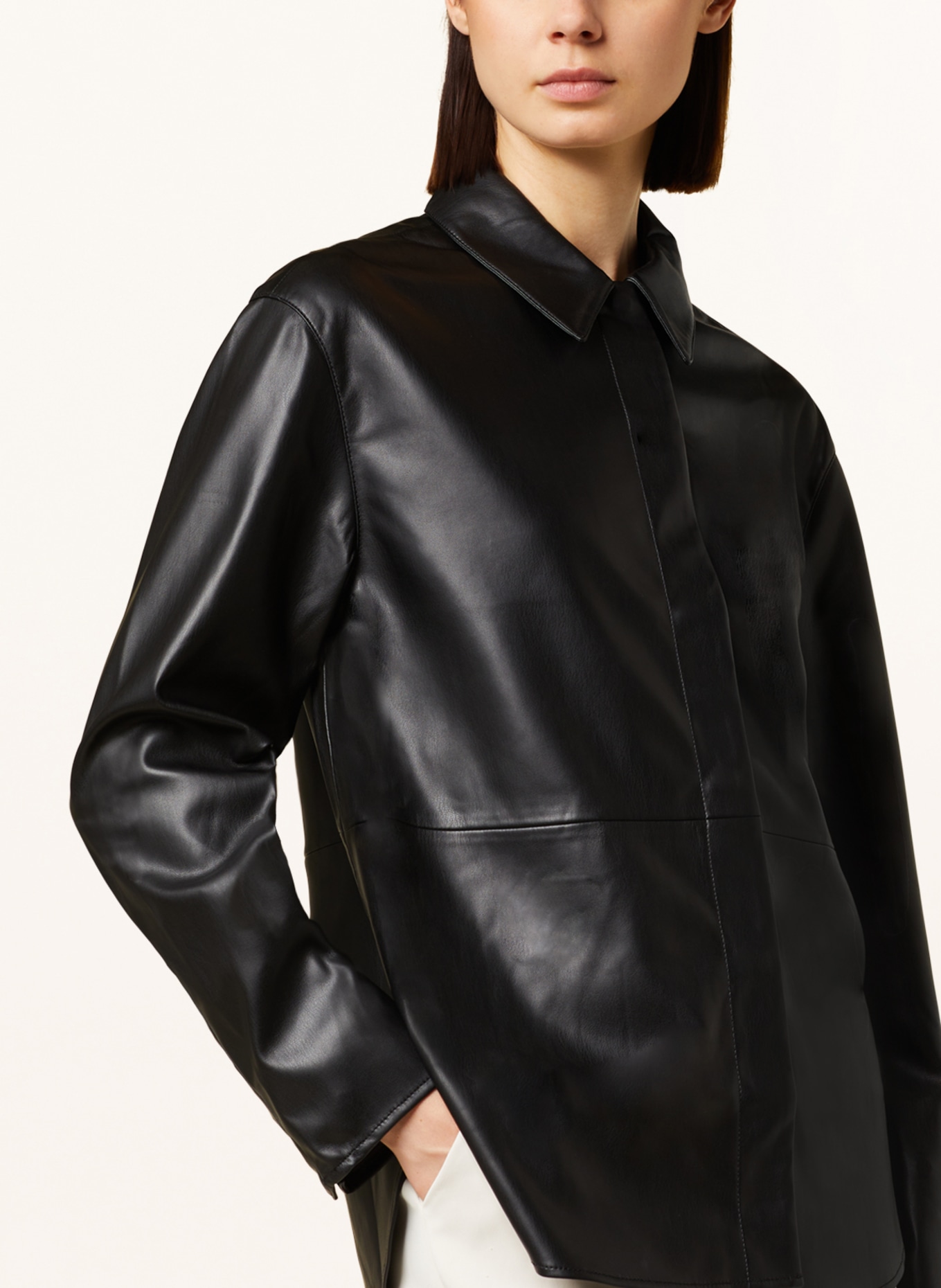 someday Shirt blouse ZANNIKA in leather look, Color: BLACK (Image 4)