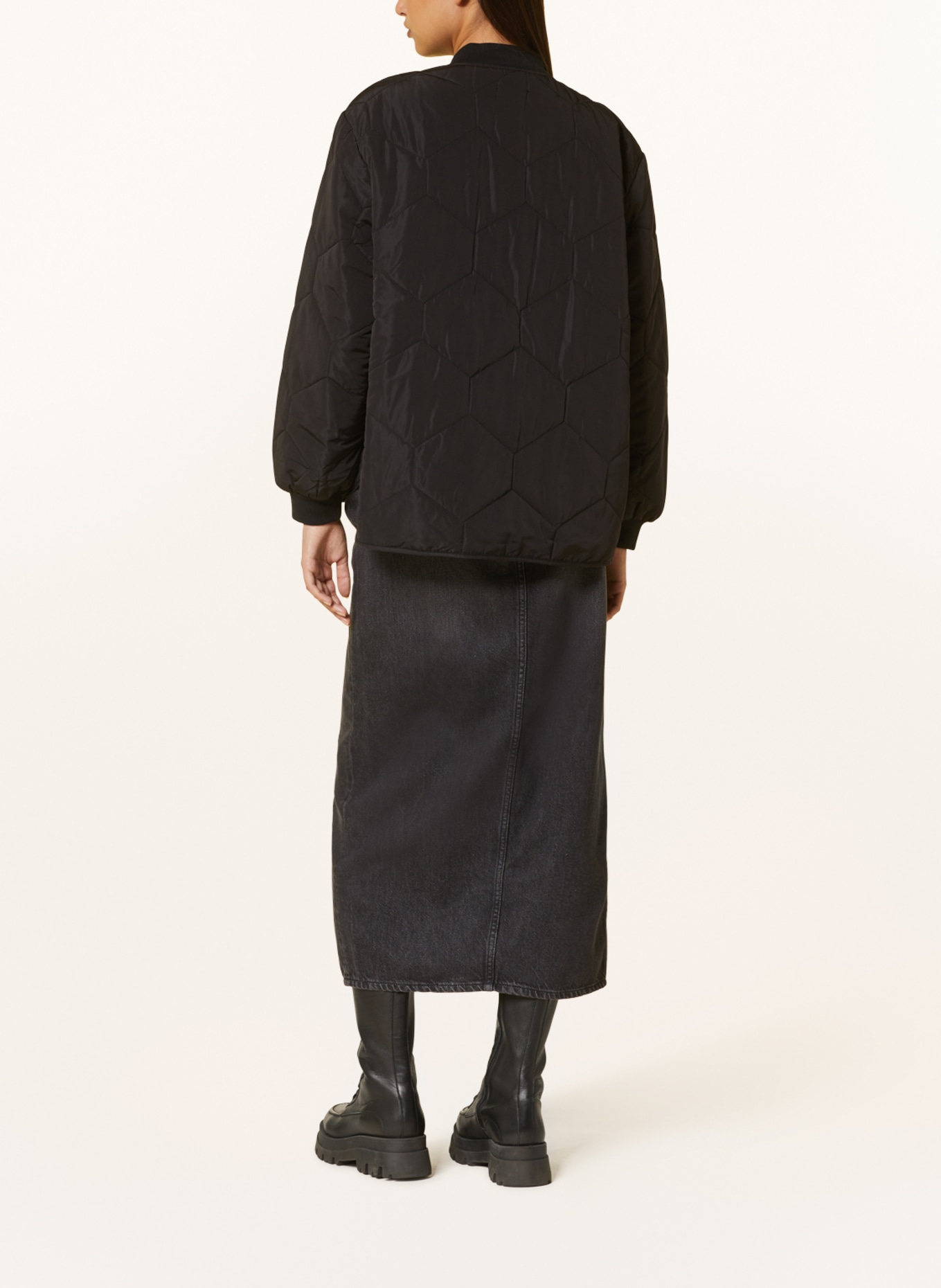 WHISTLES Quilted jacket IDASHORT, Color: BLACK (Image 3)